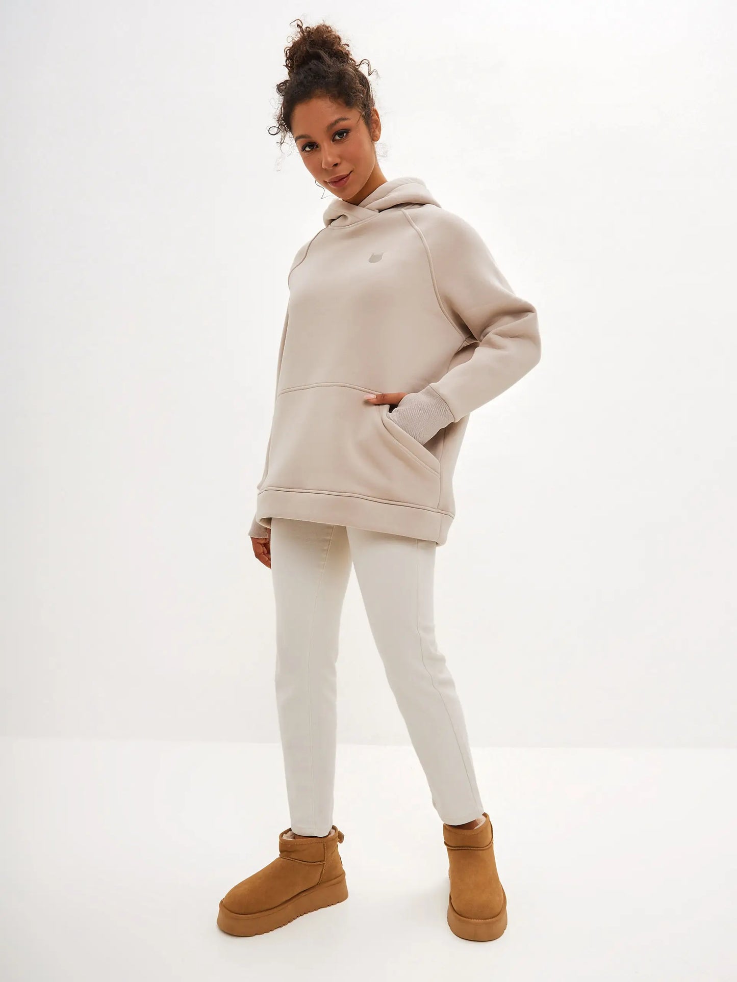 Beige hoodie warmed women’s embroidery catheater - Funny Cat Hoodie & sweatshirt | For Cat Lovers | CAT by maniita