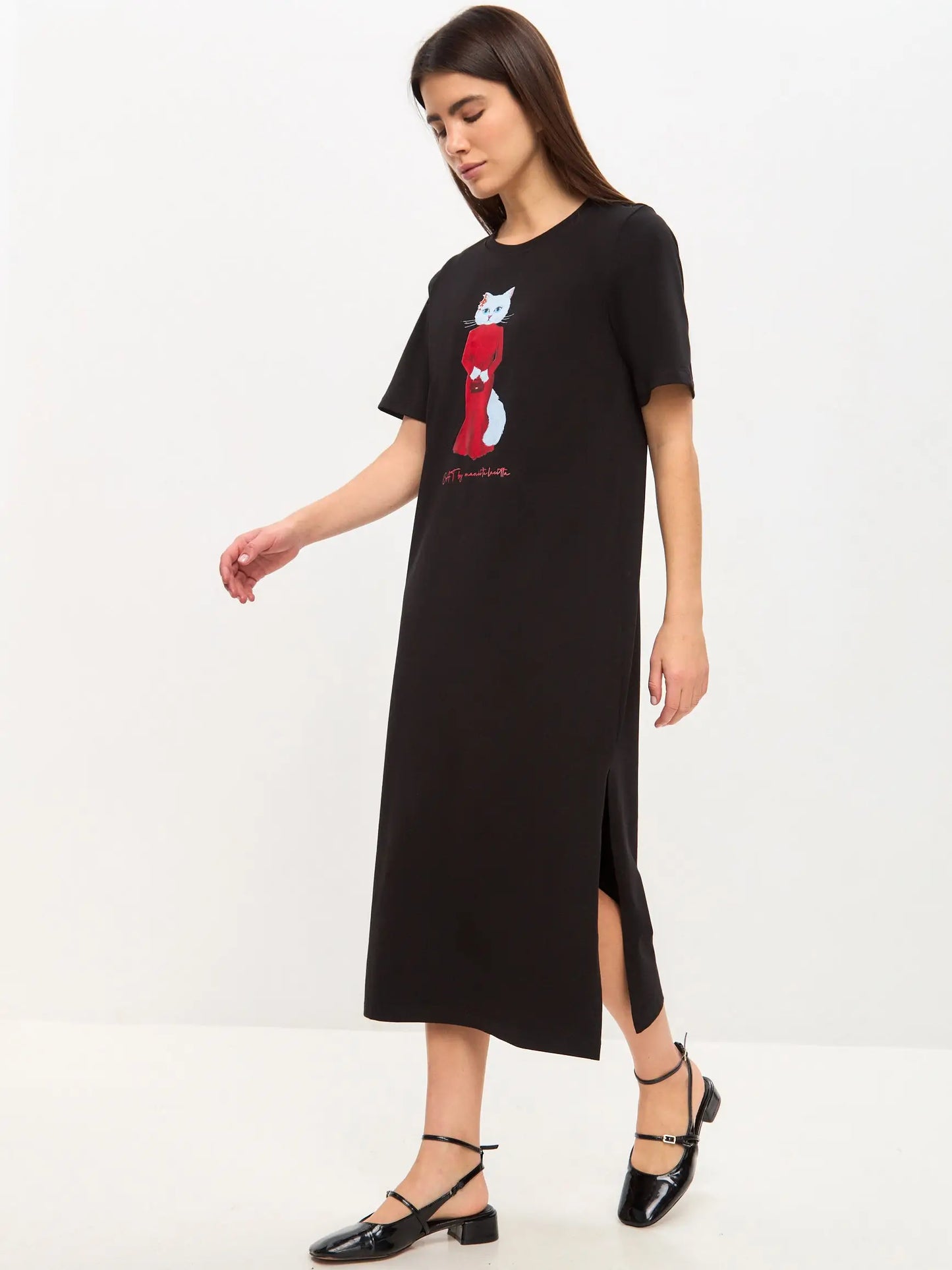 Black Dress CAT IN RED - Funny Cat Dress | For Cat Lovers | CAT by maniita lacitta