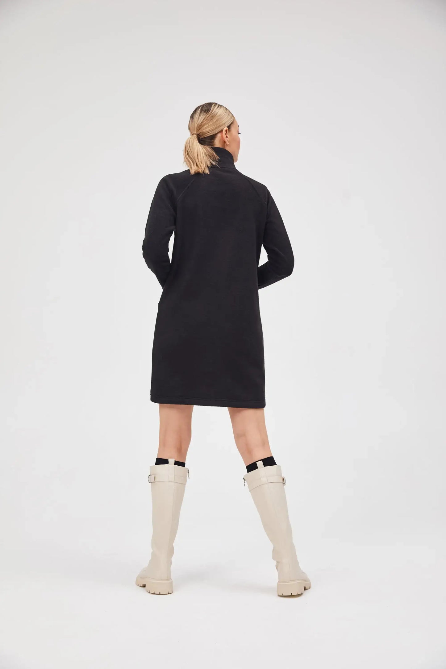 Black fleece dress - Funny Cat Fleece (recycled) | For Cat Lovers | CAT by maniita lacitta
