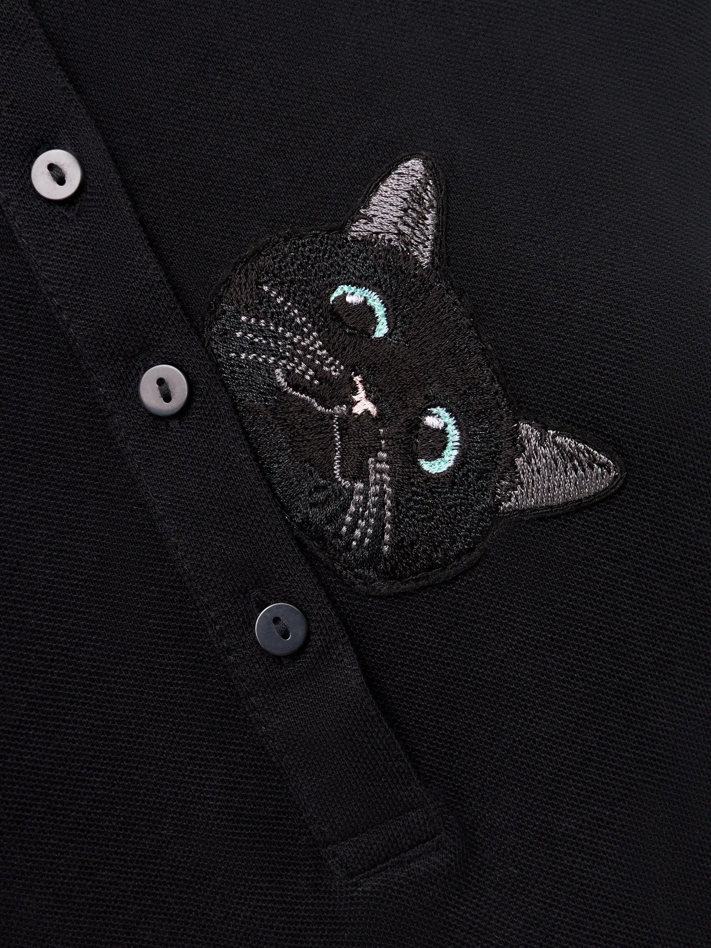 Black polo t-shirt cat - Funny Cat Polo t-shirt & dress | For Cat Lovers | CAT by maniita