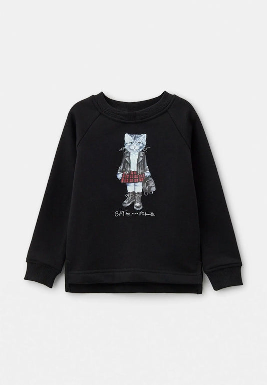 Black sweatshirt rocker kitty - Funny Cat Hoodie & sweatshirt | For Cat Lovers | CAT by maniita