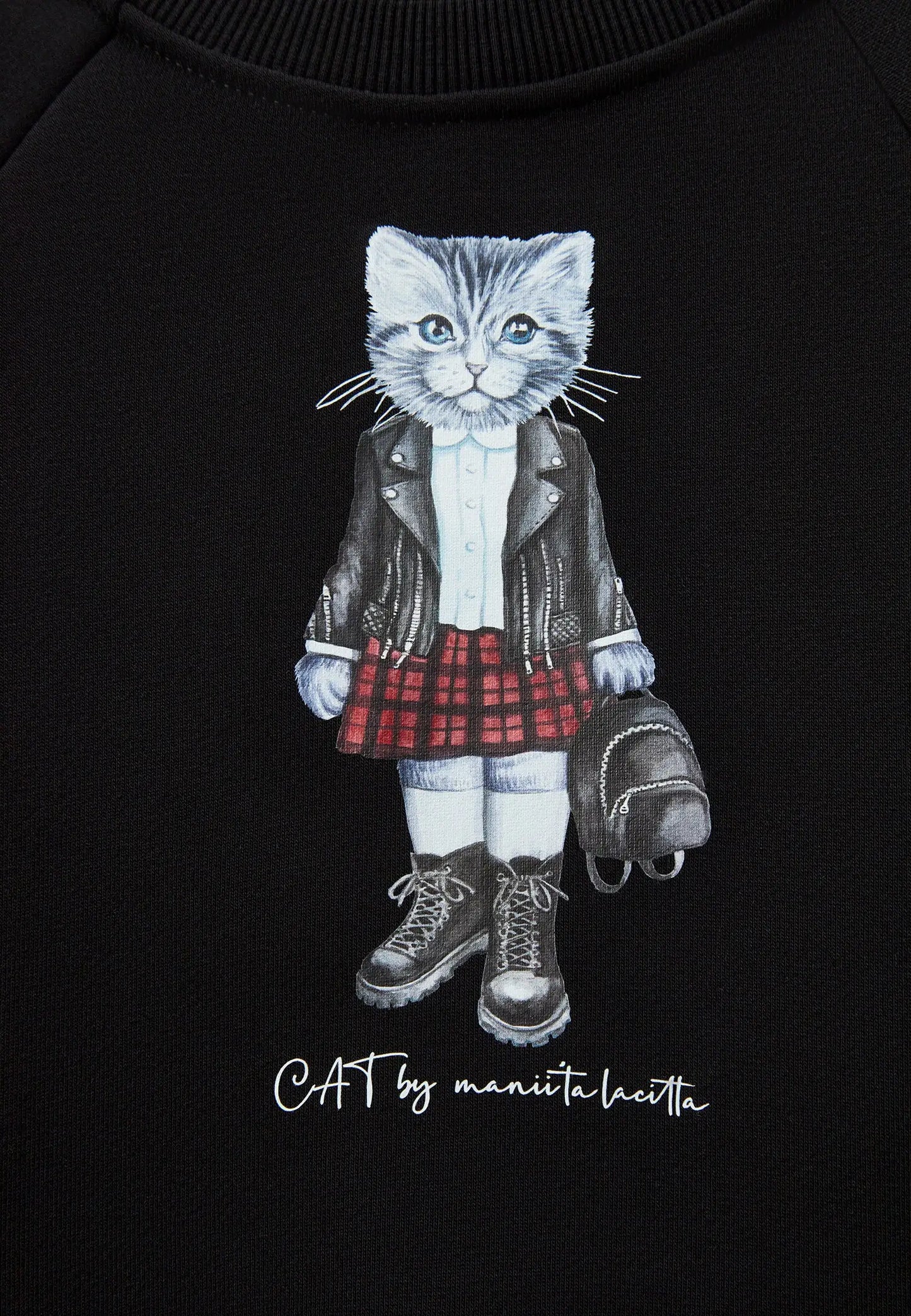Black sweatshirt rocker kitty - Funny Cat Hoodie & sweatshirt | For Cat Lovers | CAT by maniita