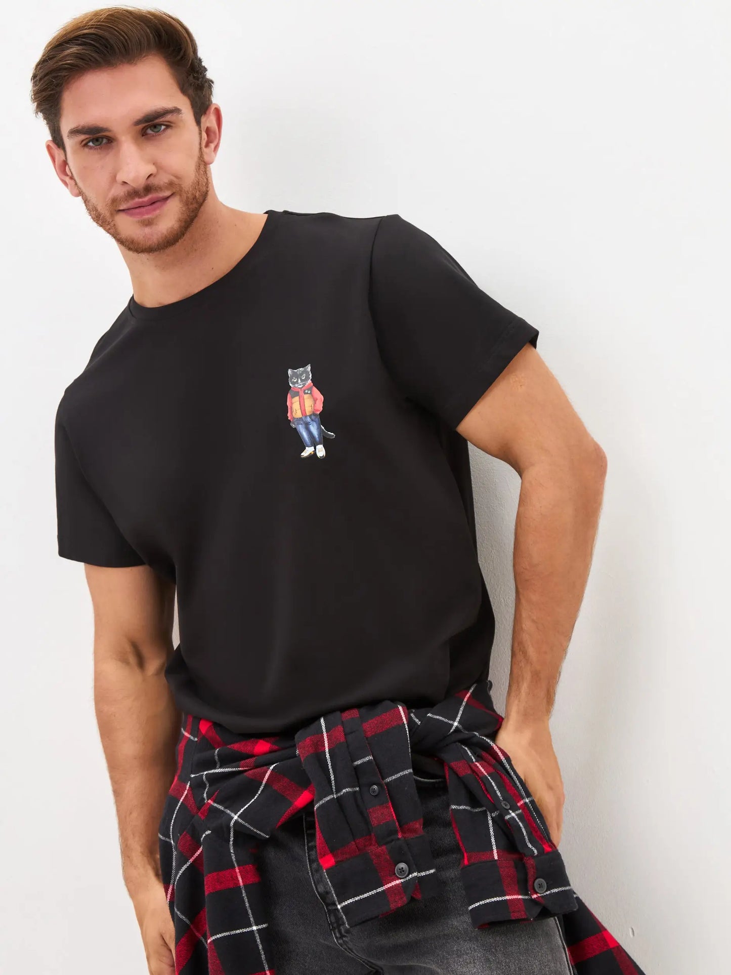 Black t-shirt sport casual cat - Funny Cat T-shirt | For Cat Lovers | CAT by maniita lacitta