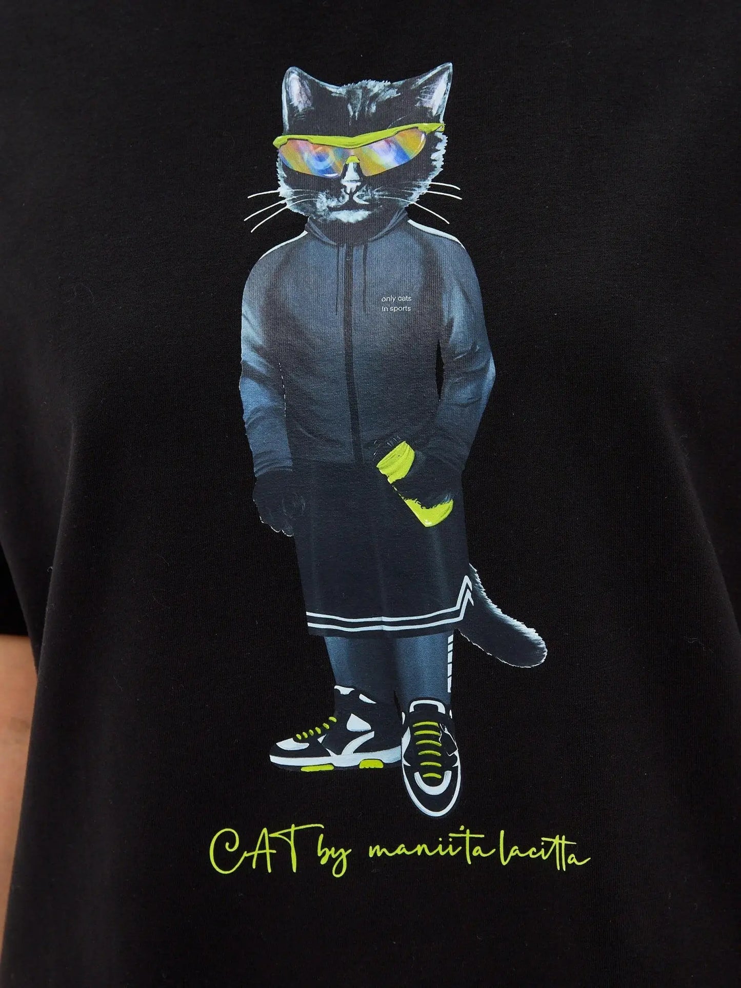 Black t-shirt sport cat - Funny Cat T-shirt | For Cat Lovers | CAT by maniita lacitta