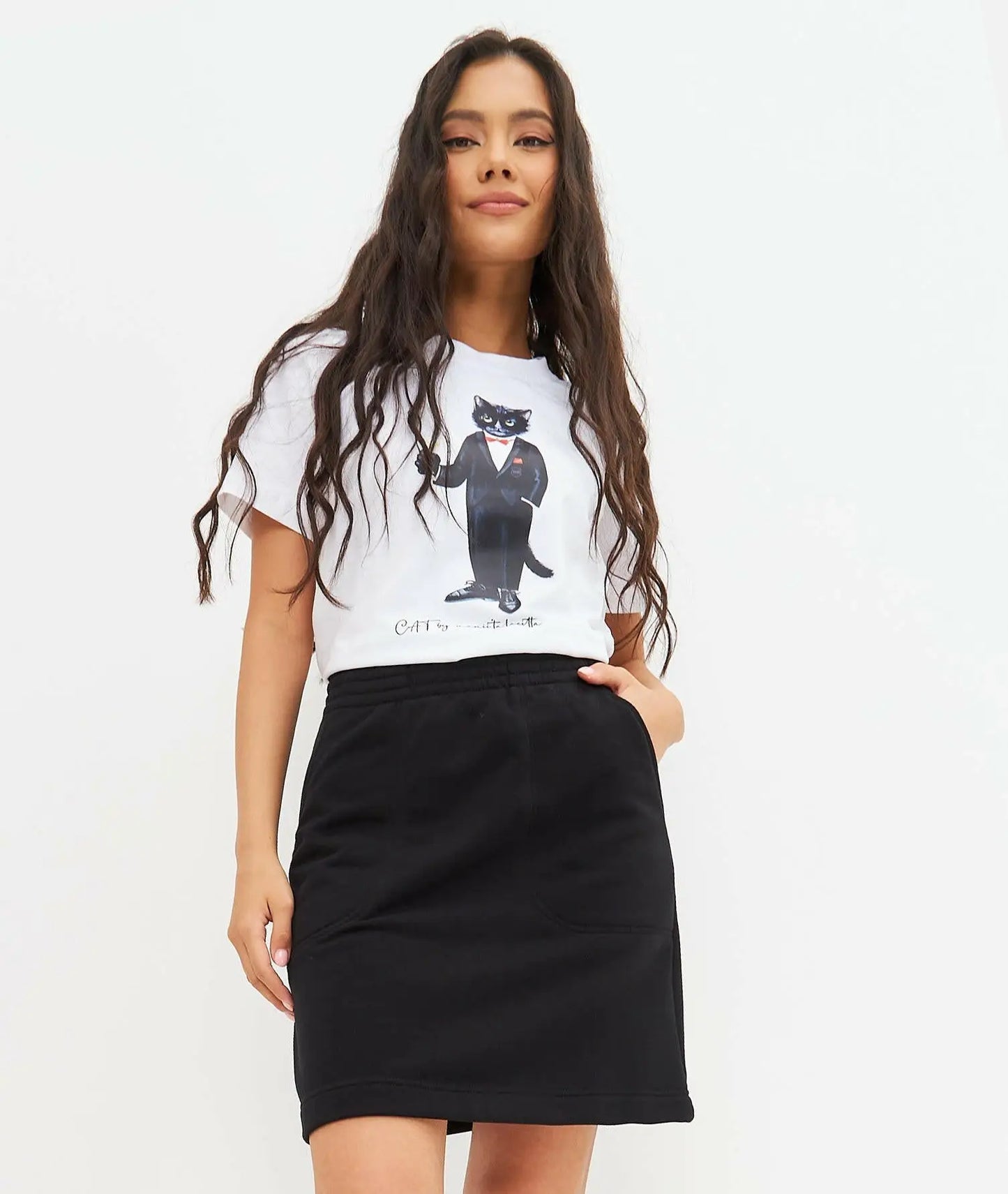 Black women’s skirt mini - Funny Cat Bottom | For Cat Lovers | CAT by maniita lacitta
