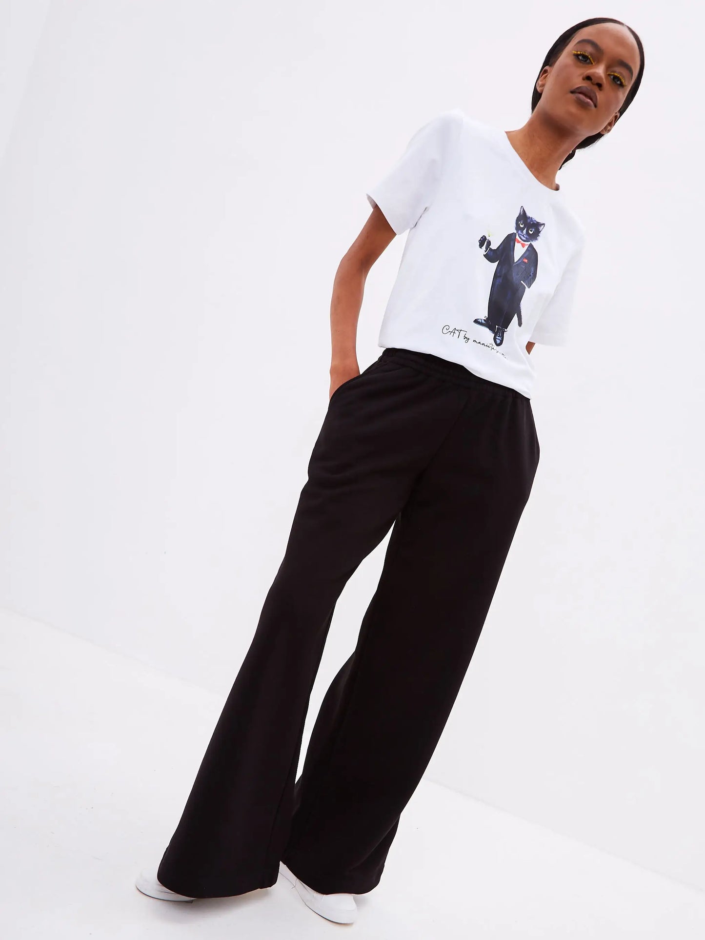 Black women’s sweatpants - Funny Cat Bottom | For Cat Lovers | CAT by maniita lacitta
