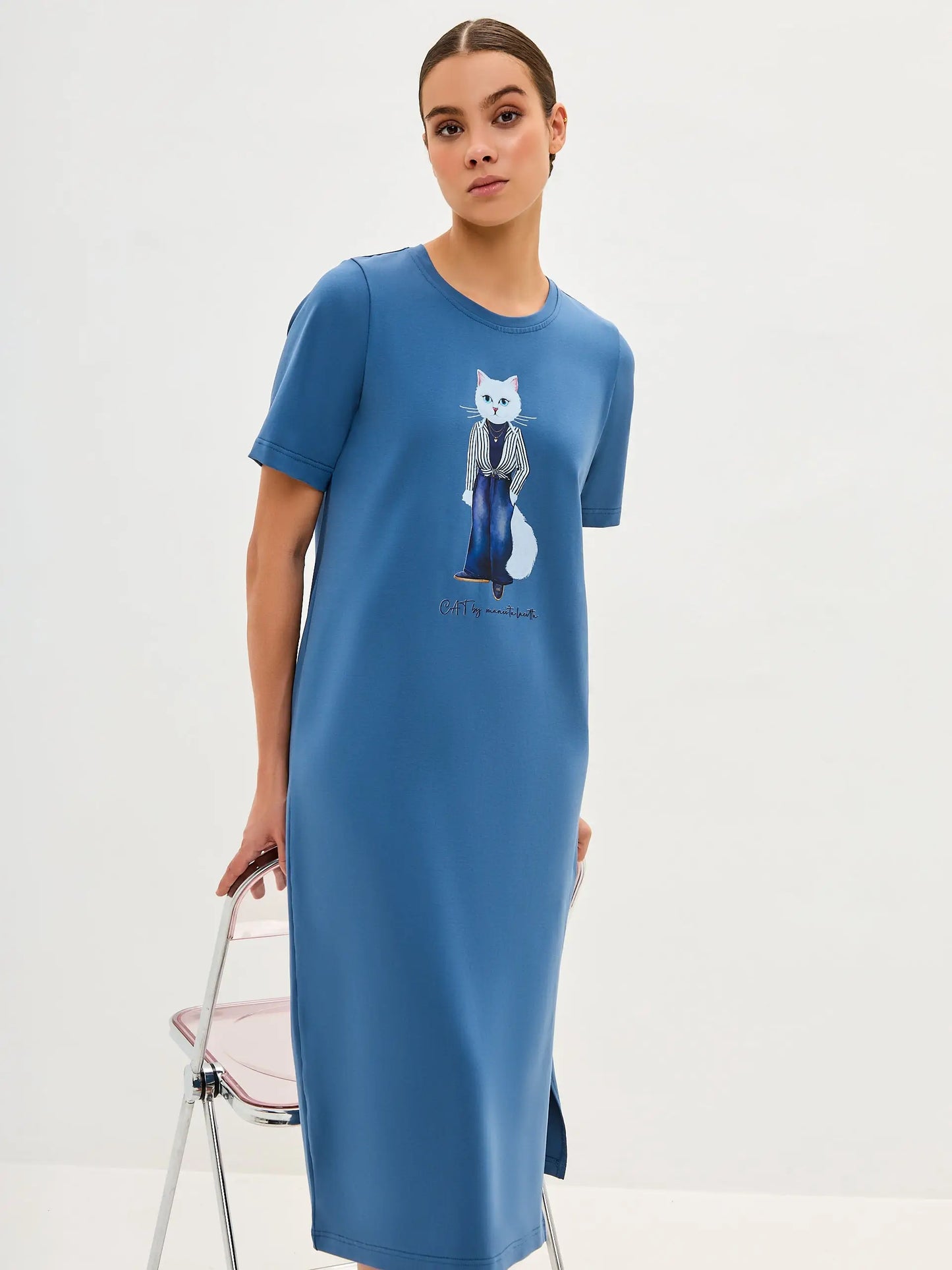 Blue dress country white cat - Funny Cat Dress | For Cat Lovers | CAT by maniita lacitta