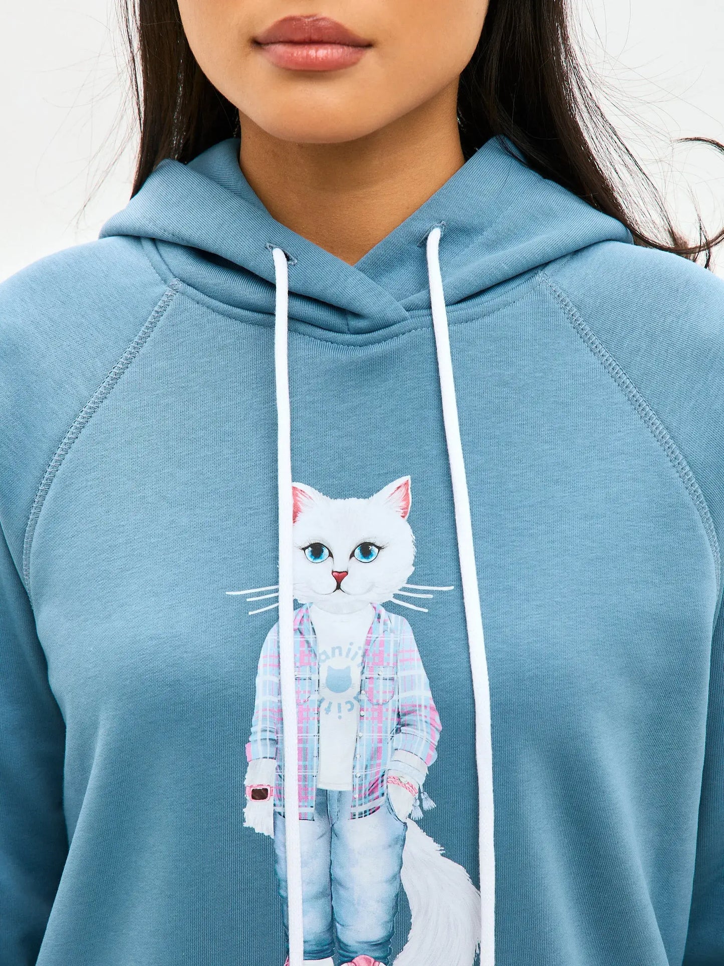Blue hoodie white country cat - Funny Cat Hoodie & sweatshirt | For Cat Lovers | CAT by maniita