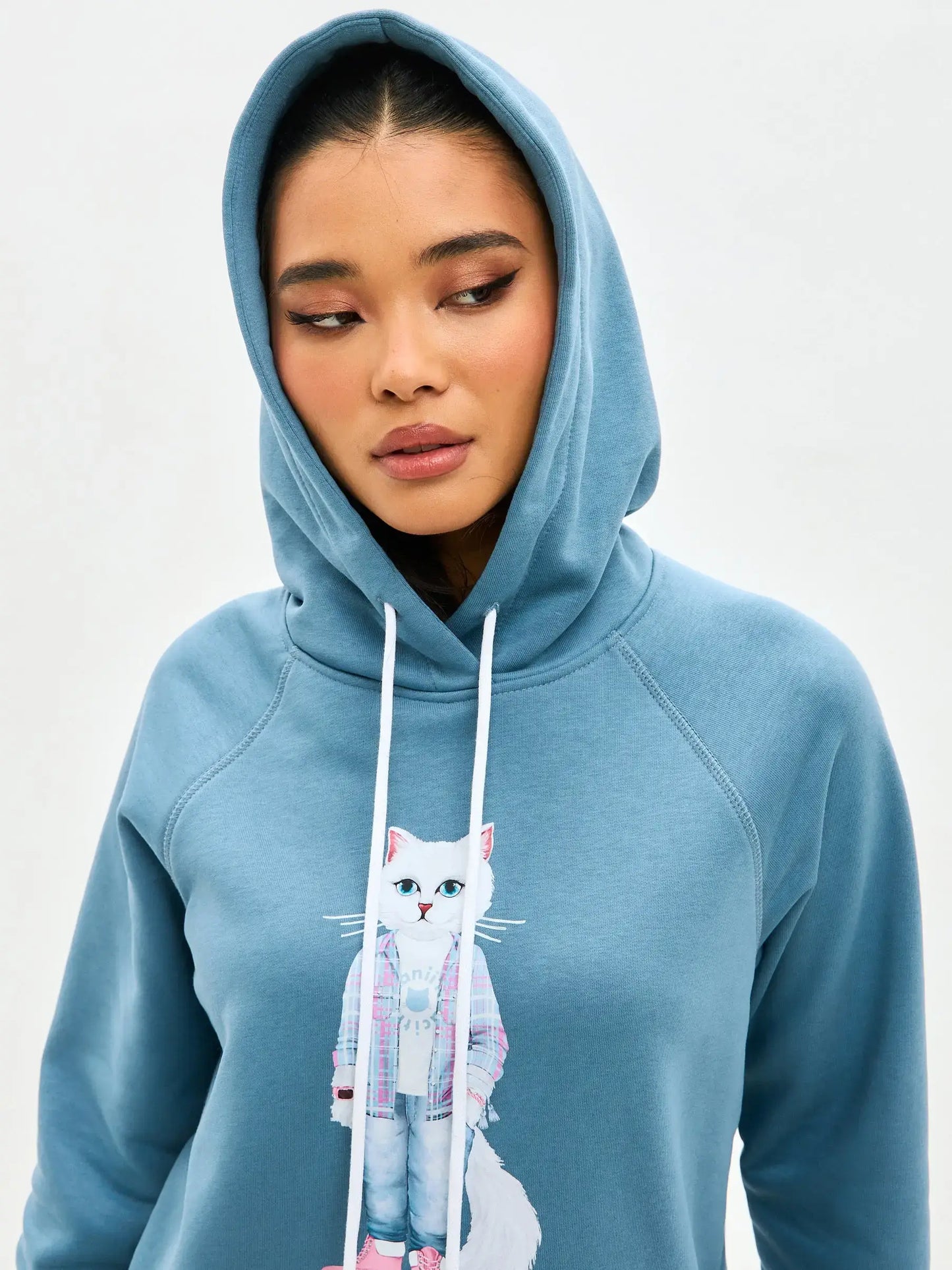 Blue hoodie white country cat - Funny Cat Hoodie & sweatshirt | For Cat Lovers | CAT by maniita