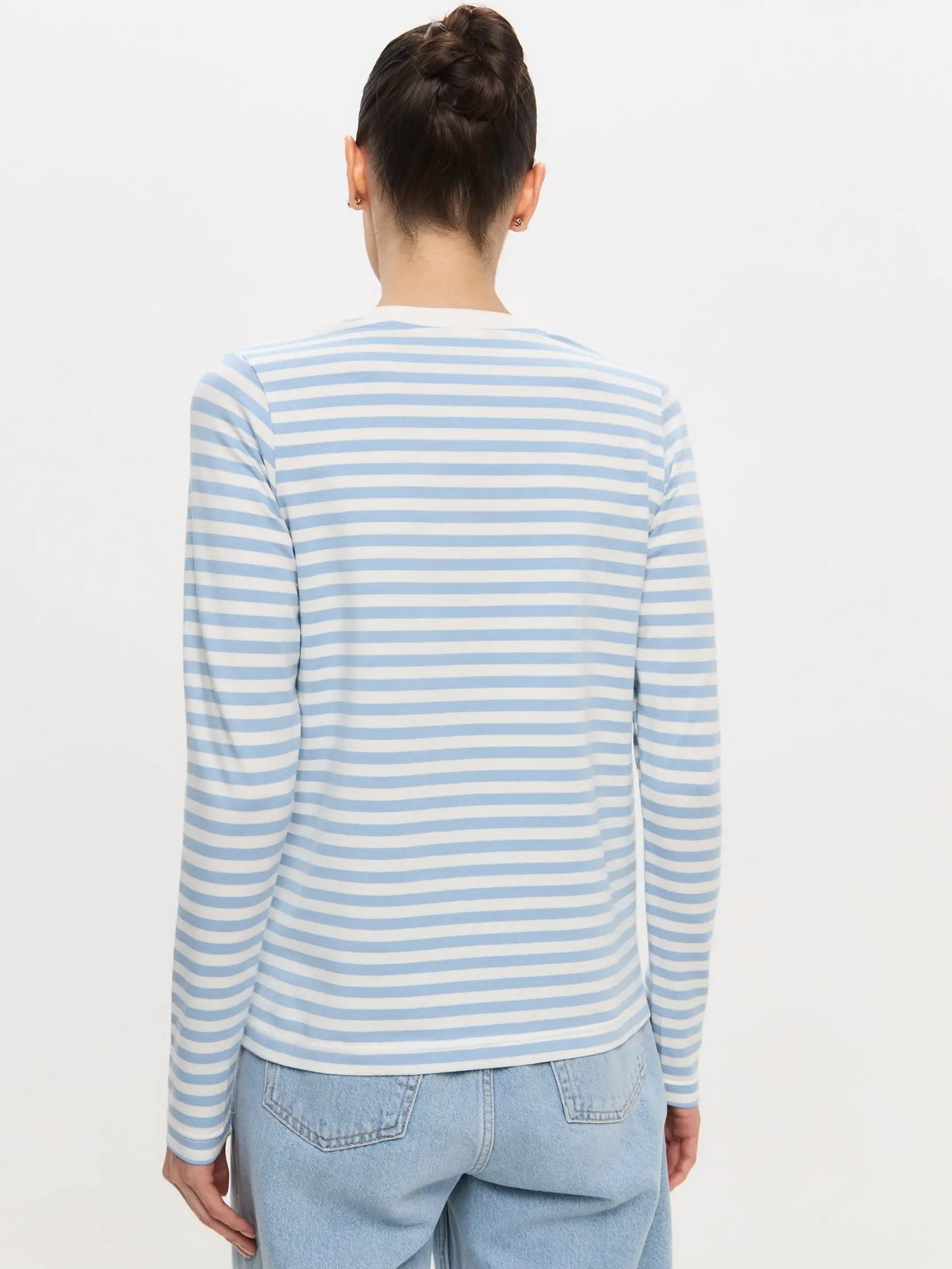 Blue longsleeve denim cat - Funny Cat Shirt & Striped shirt | For Cat Lovers | CAT by maniita