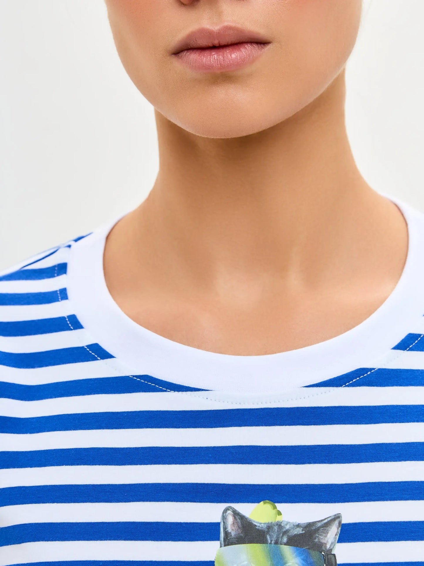 Blue longsleeve ski cat - Funny Cat Shirt & Striped shirt | For Cat Lovers | CAT by maniita