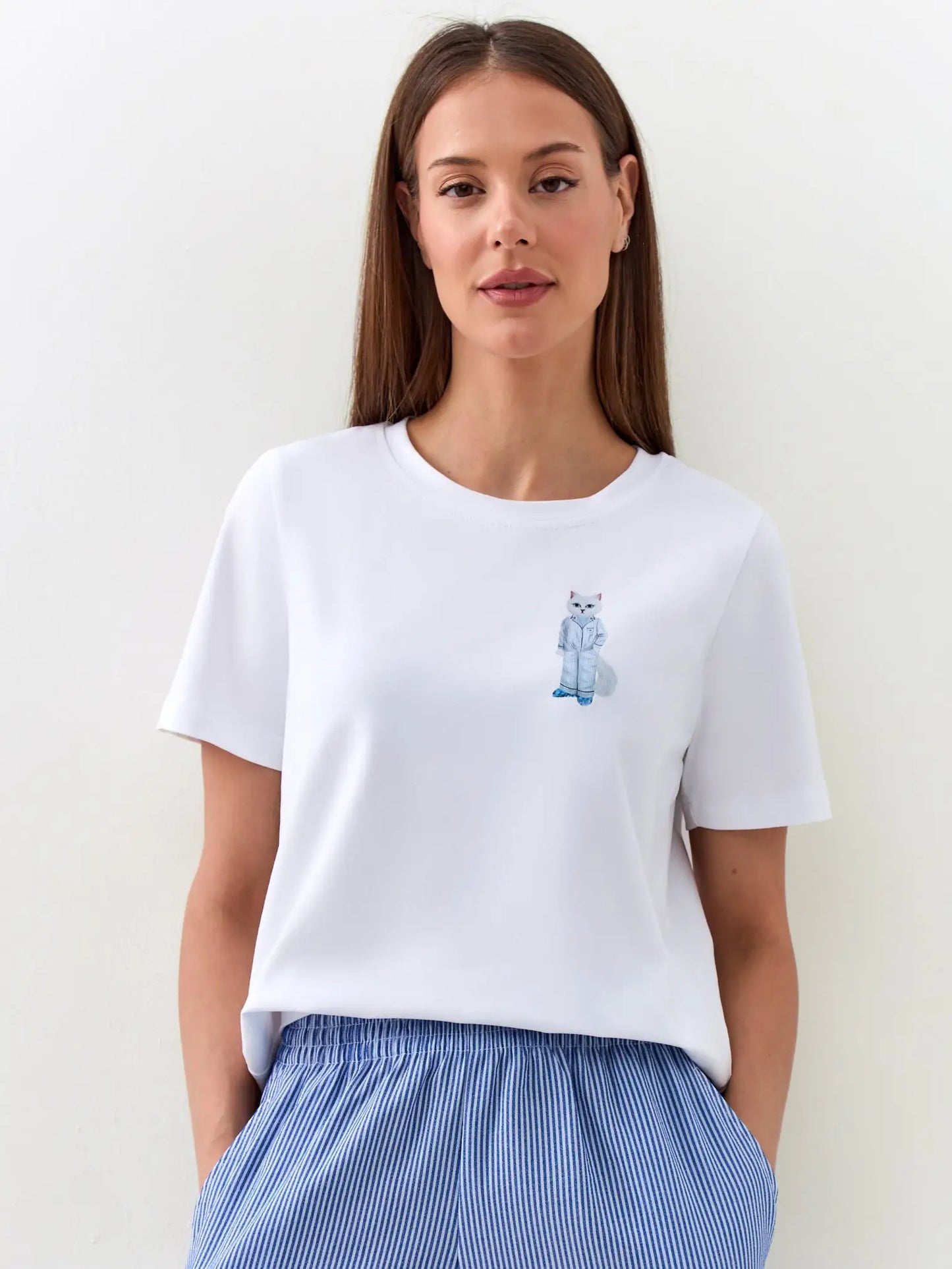 Blue pajamas catsleep - Funny Cat Loungewear | For Cat Lovers | CAT by maniita lacitta