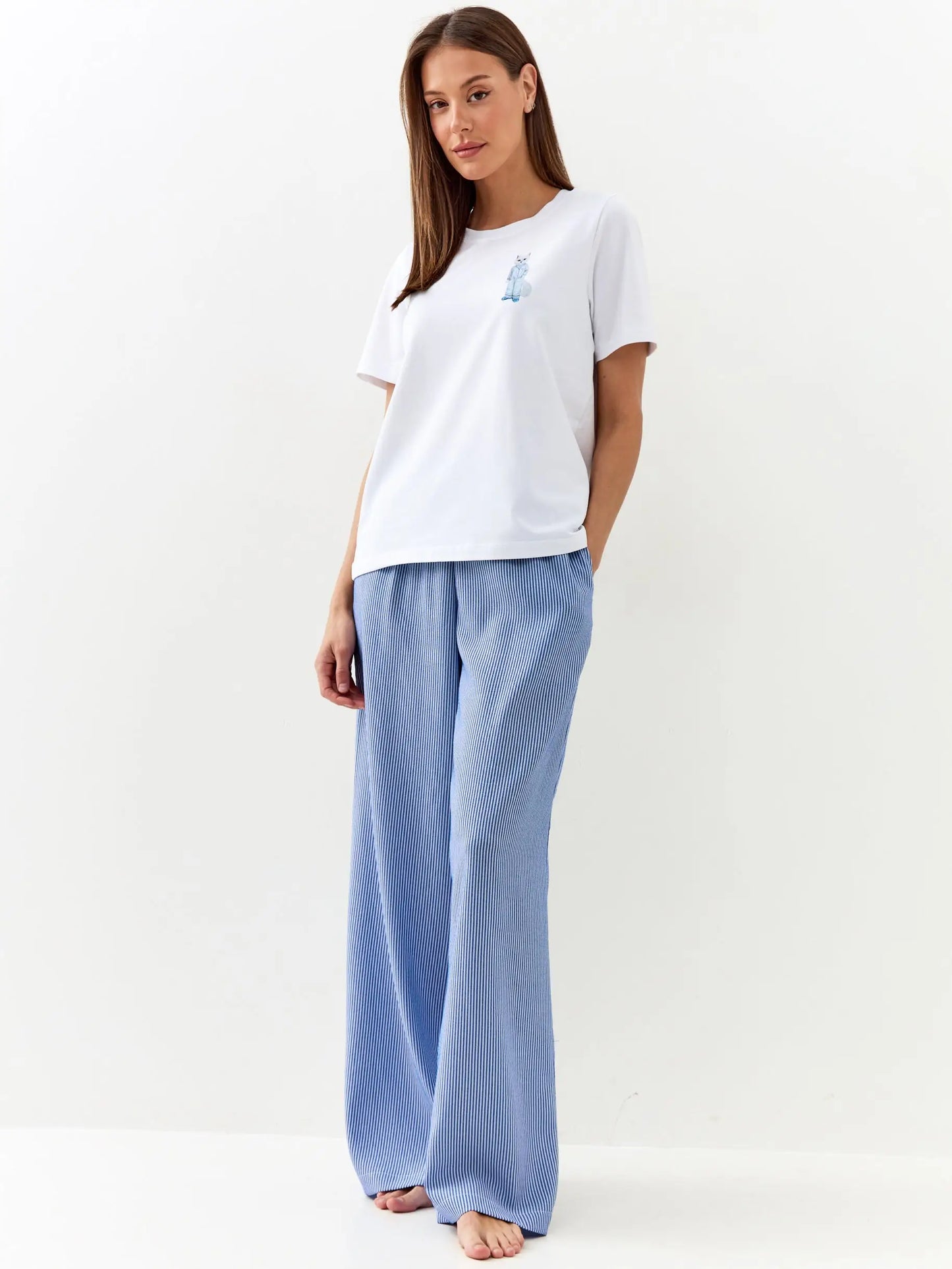 Blue pajamas catsleep - Funny Cat Loungewear | For Cat Lovers | CAT by maniita lacitta