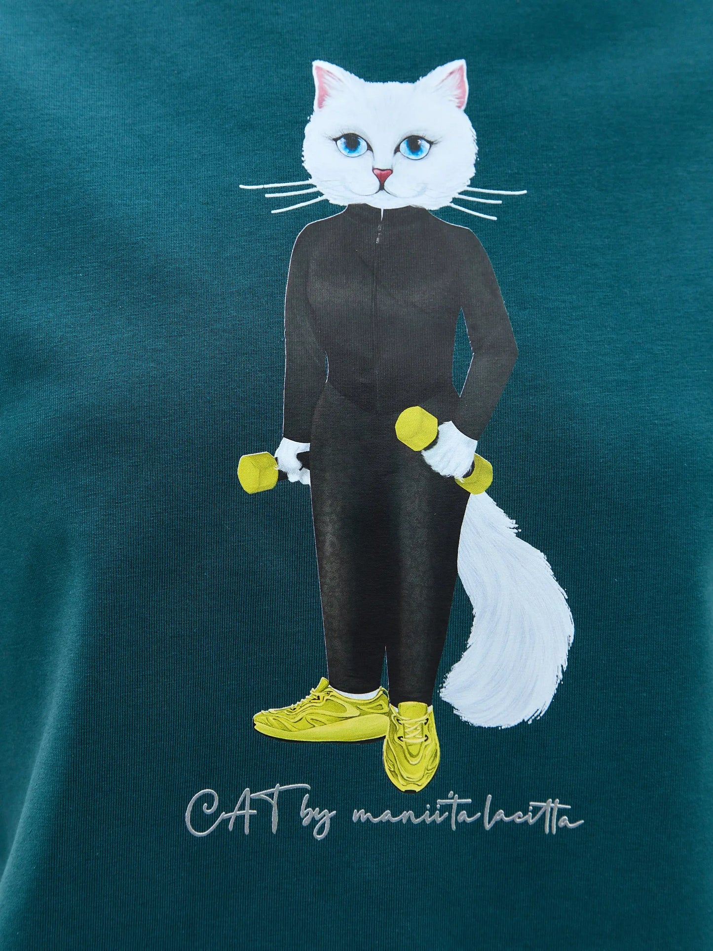 Blue short oversized t-shirt sport cat - Funny Cat T-shirt | For Cat Lovers | CAT by maniita lacitta