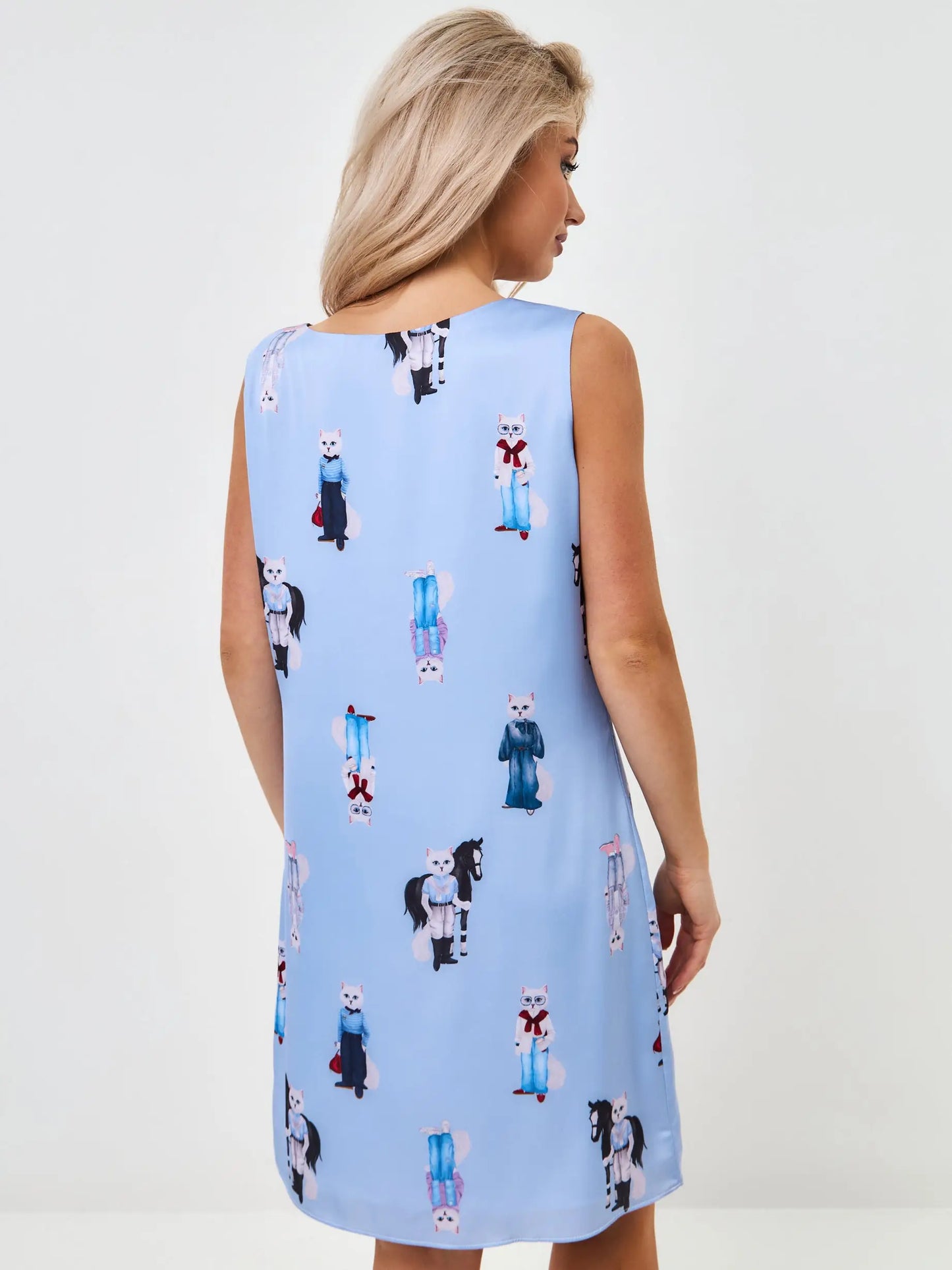 Blue silk loungewear - Funny Cat Loungewear | For Cat Lovers | CAT by maniita lacitta