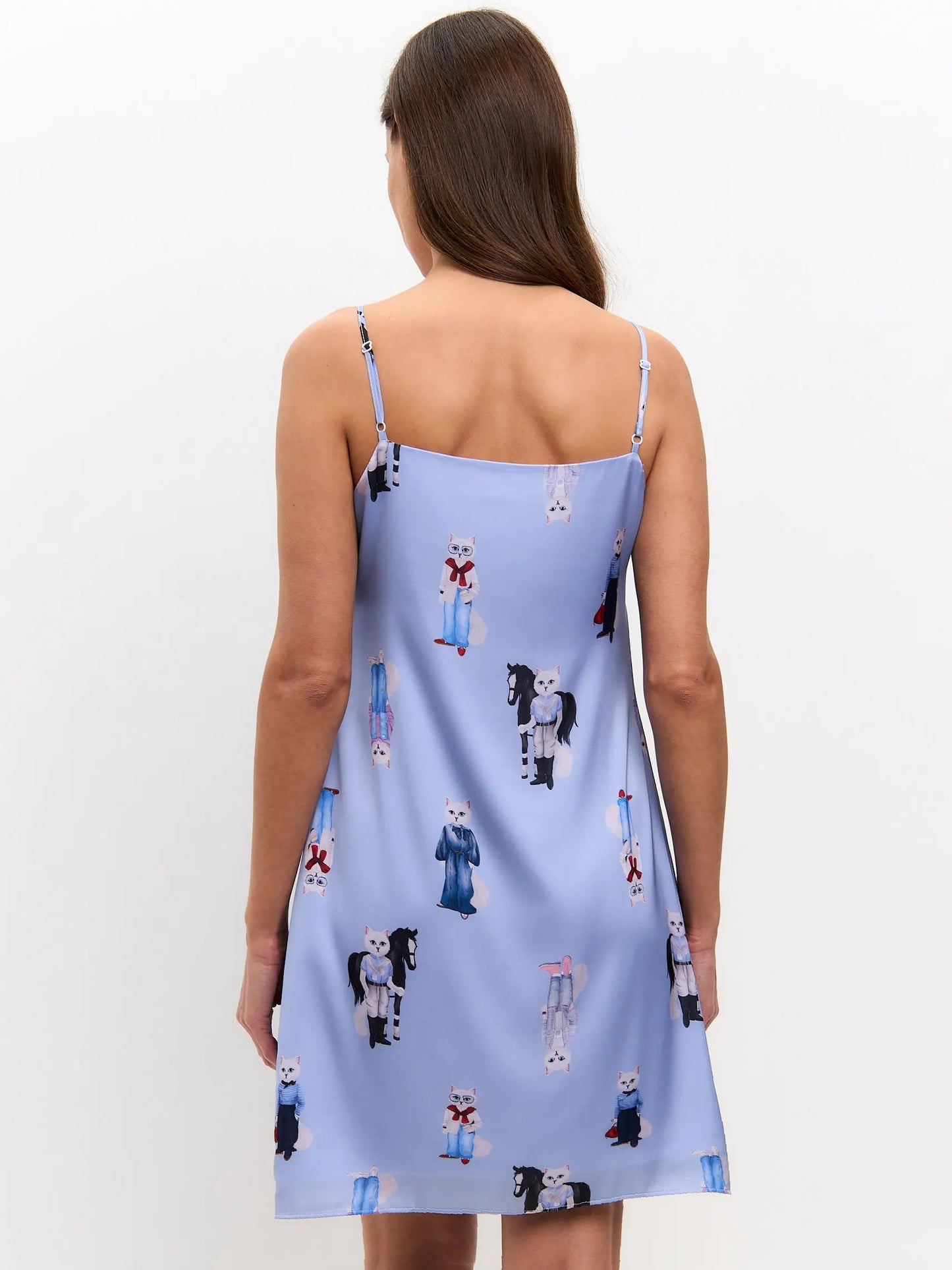 Blue silk loungewear - Funny Cat Loungewear | For Cat Lovers | CAT by maniita lacitta
