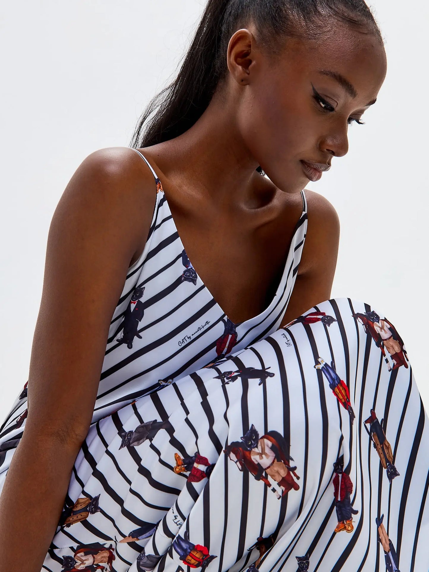 Blue silk loungewear - Funny Cat Loungewear | For Cat Lovers | CAT by maniita lacitta