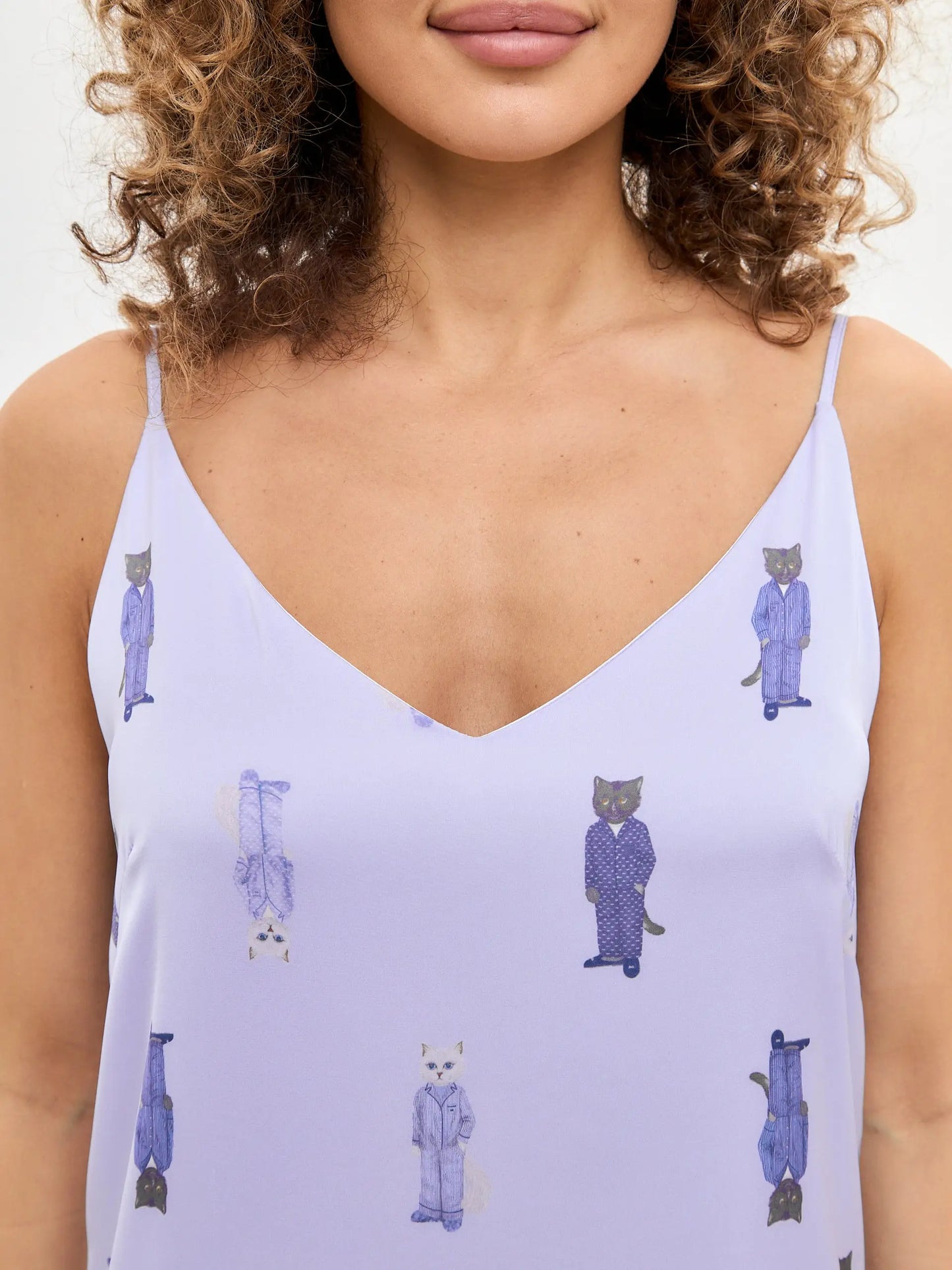 Blue silk loungewear - Funny Cat Loungewear | For Cat Lovers | CAT by maniita lacitta