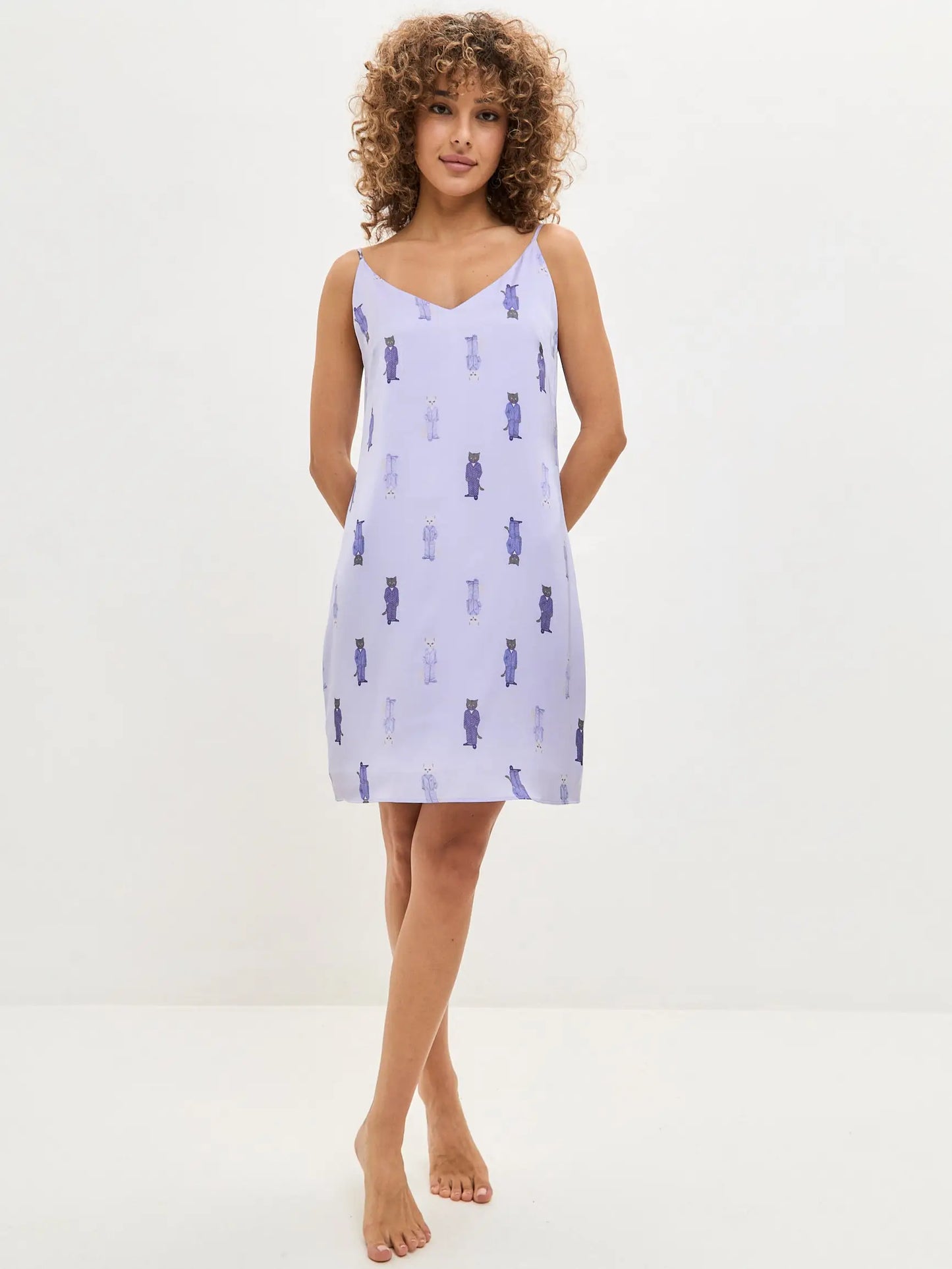 Blue silk loungewear - Funny Cat Loungewear | For Cat Lovers | CAT by maniita lacitta