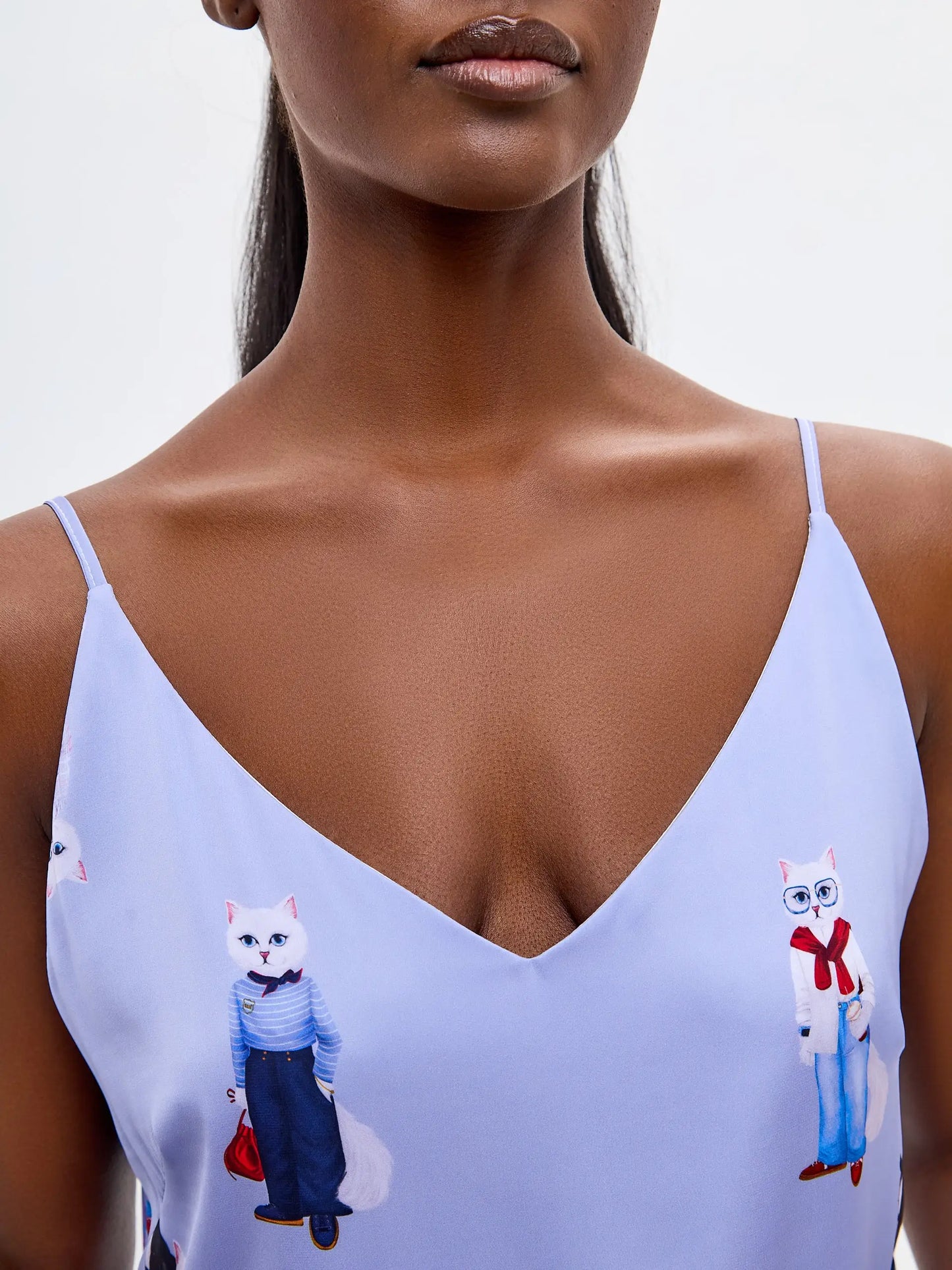 Blue silk top cat - Funny Cat Silk top | For Cat Lovers | CAT by maniita lacitta