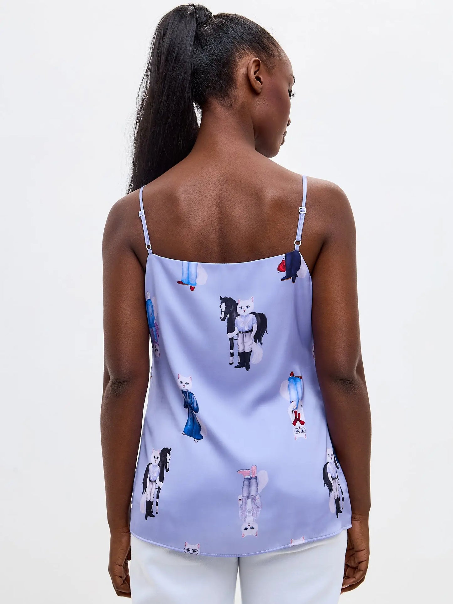 Blue silk top cat - Funny Cat Silk top | For Cat Lovers | CAT by maniita lacitta