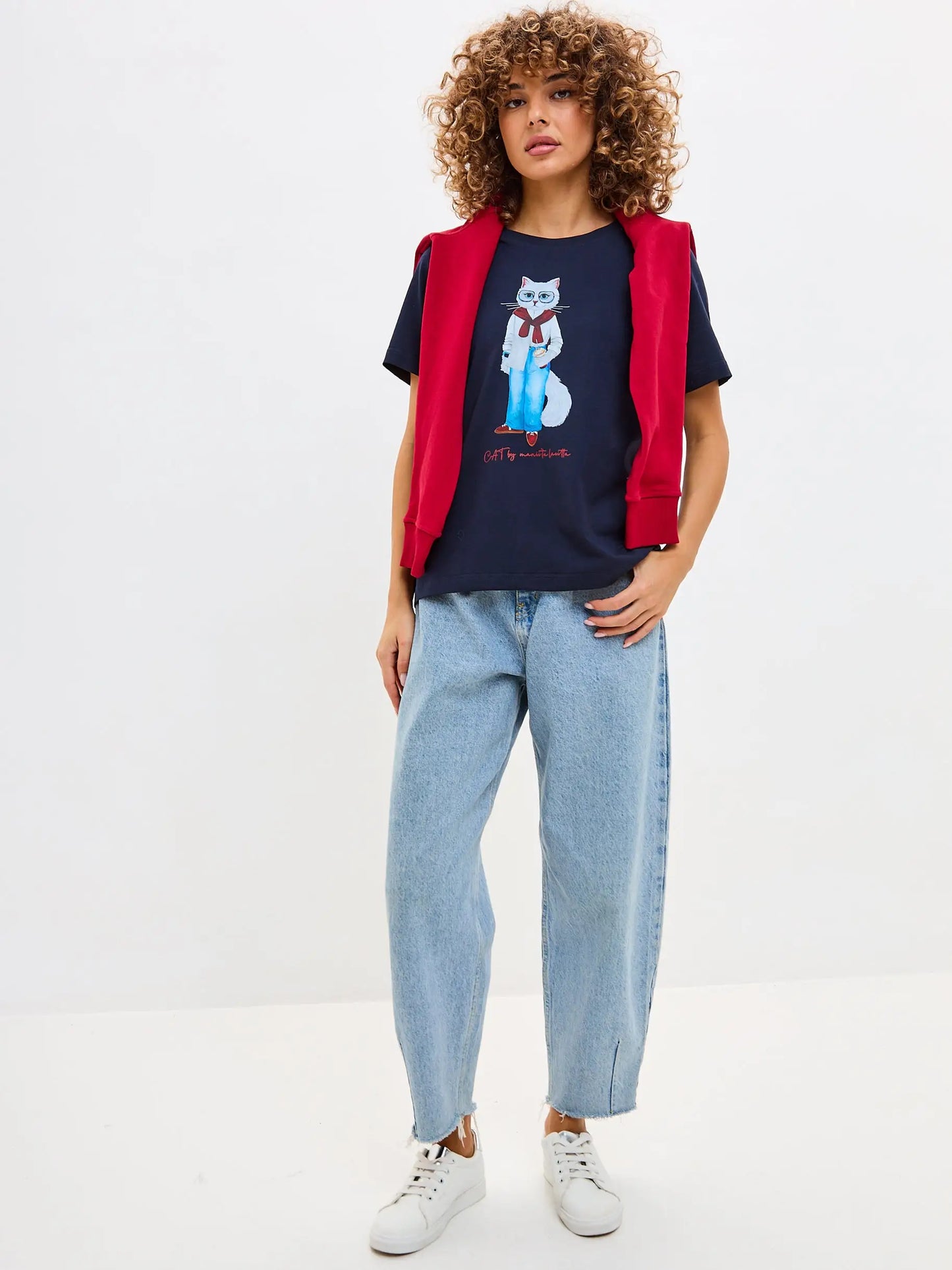 Blue t-shirt coffee cat - Funny Cat T-shirt | For Cat Lovers | CAT by maniita lacitta