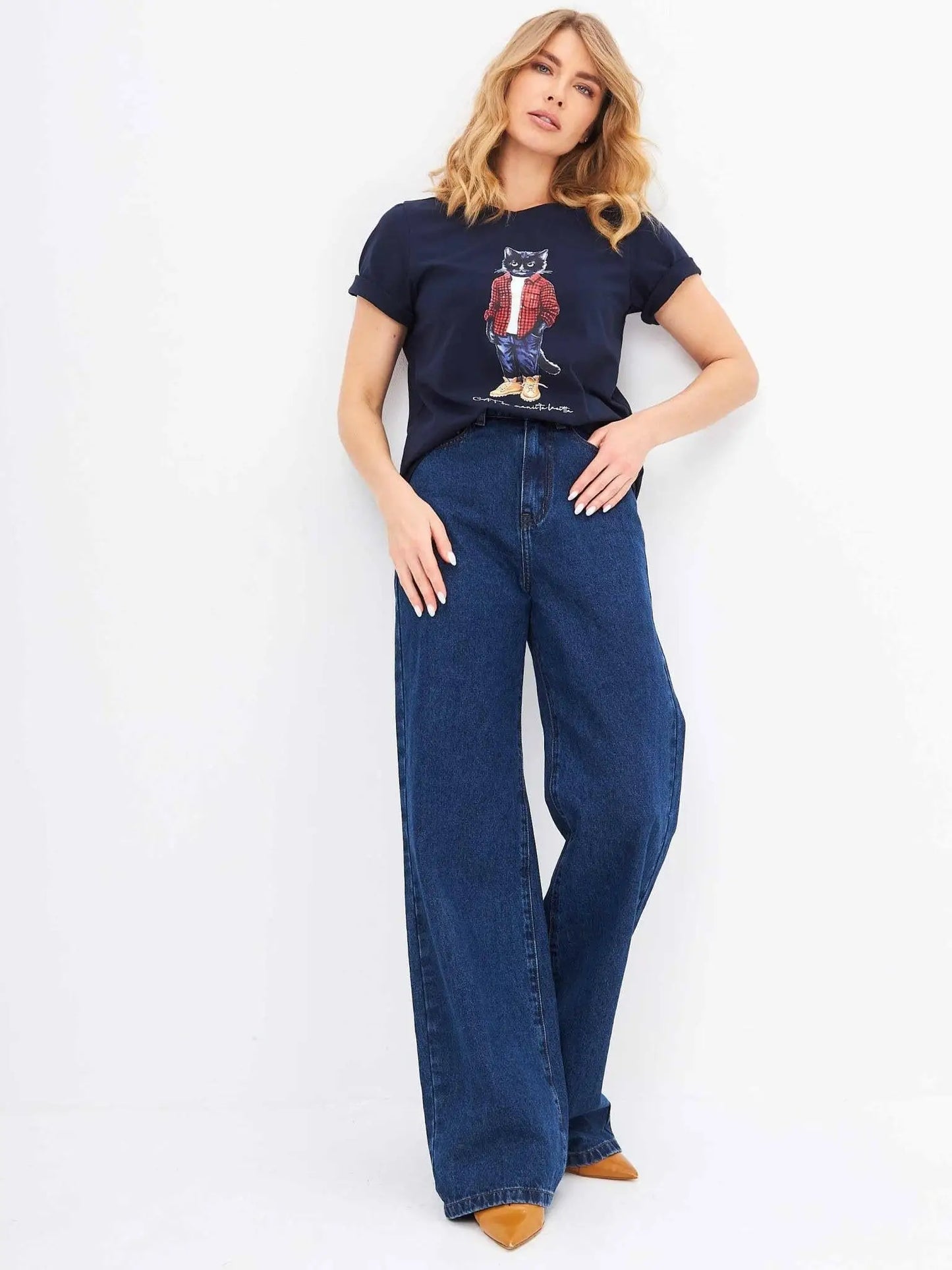 Blue t-shirt country cat - Funny Cat T-shirt | For Cat Lovers | CAT by maniita lacitta
