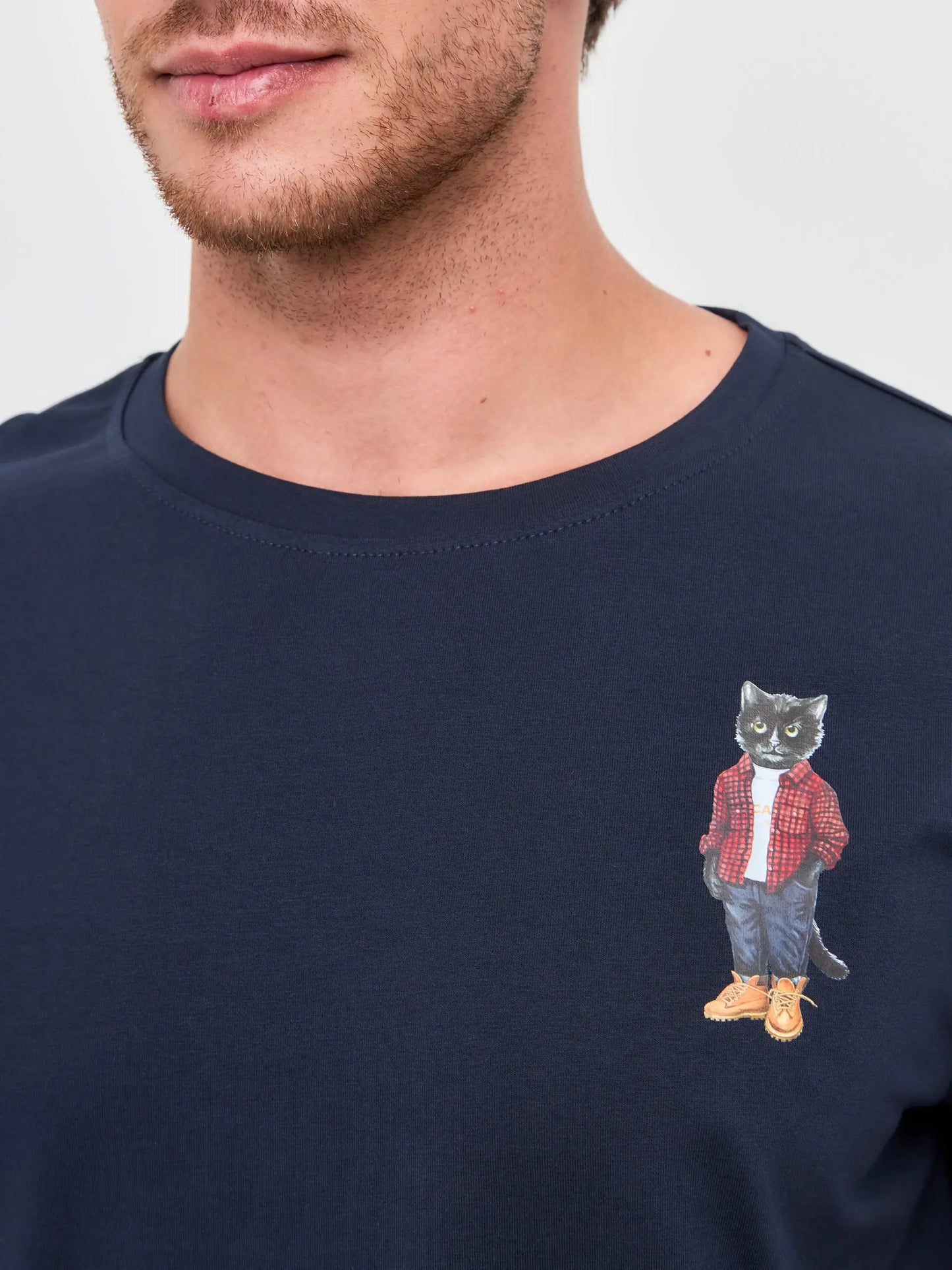 Blue Printed T-shirt COUNTRY CAT - T-shirt
