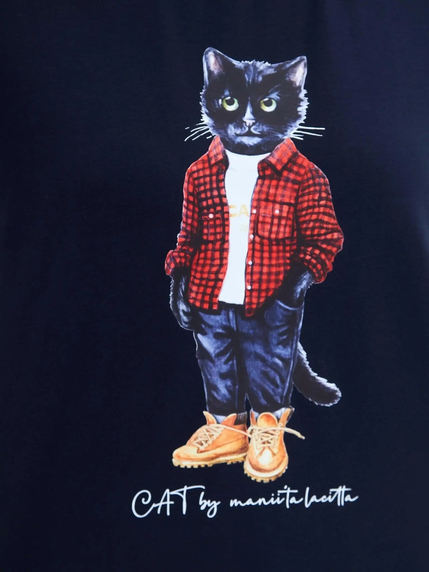 Blue t-shirt country cat - Funny Cat T-shirt | For Cat Lovers | CAT by maniita lacitta
