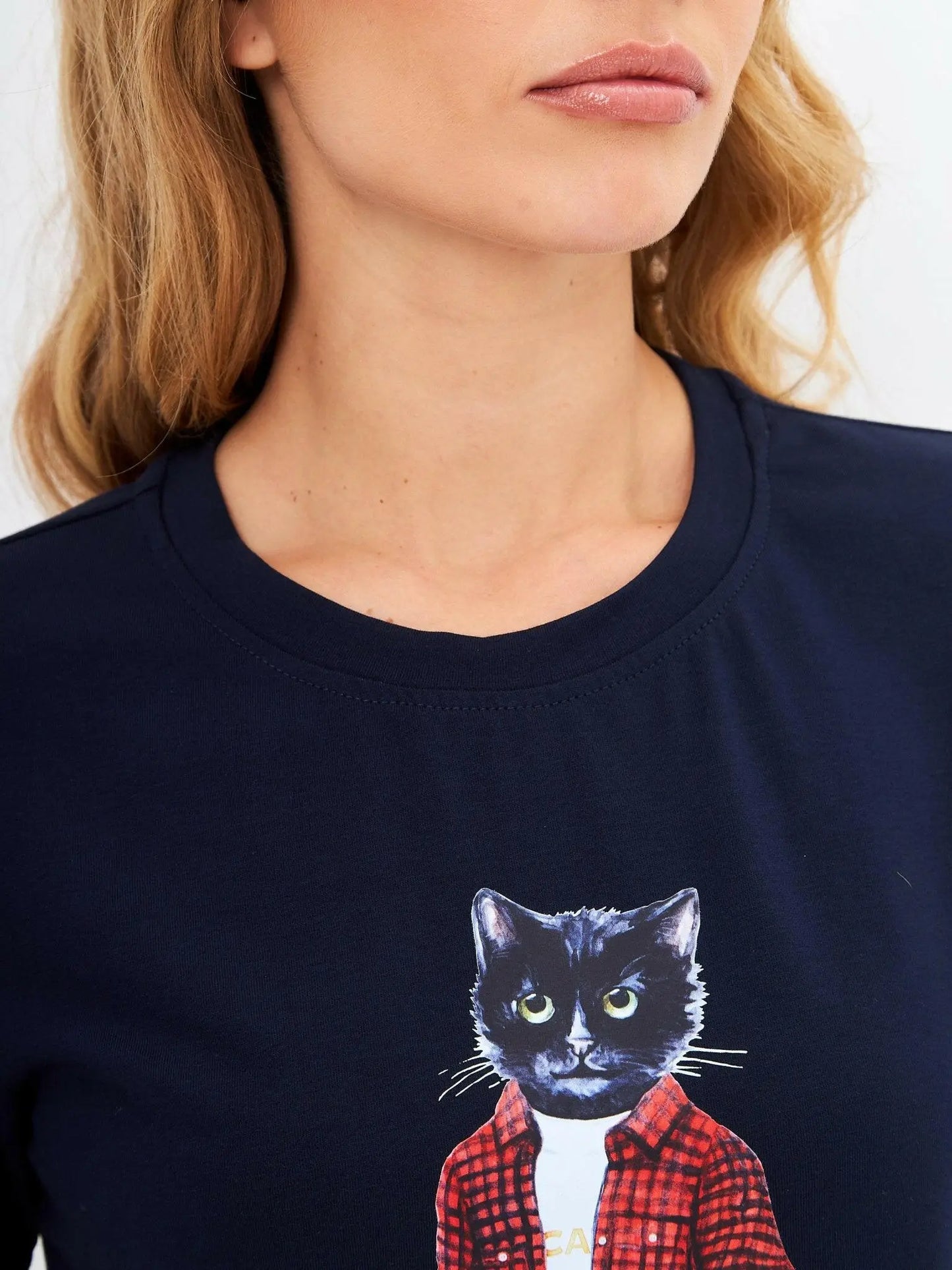 Blue t-shirt country cat - Funny Cat T-shirt | For Cat Lovers | CAT by maniita lacitta