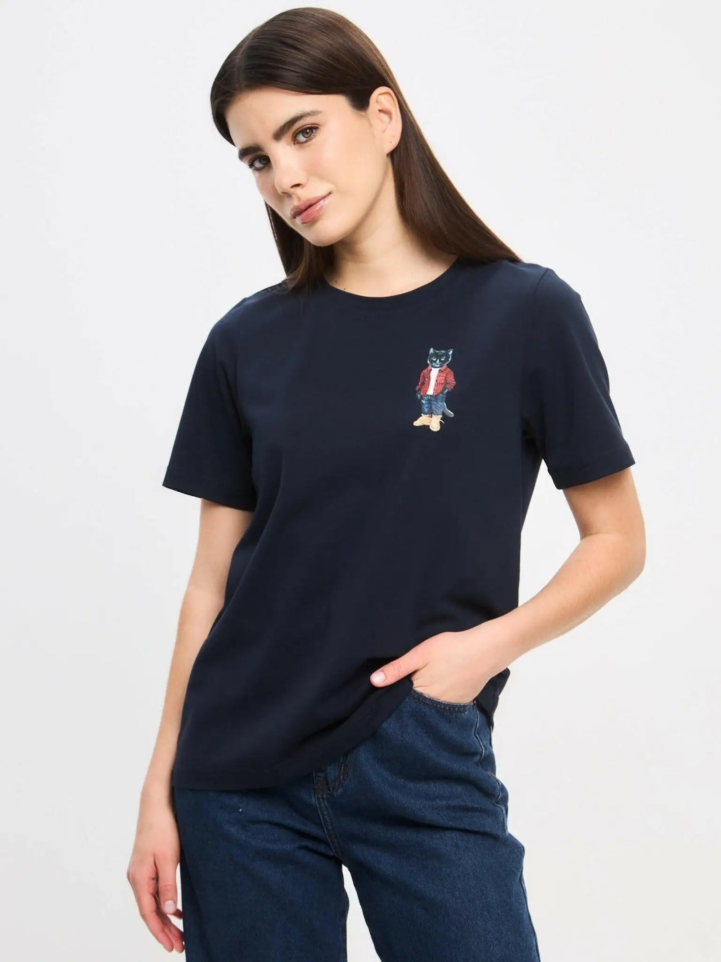 Blue t-shirt country cat - Funny Cat T-shirt | For Cat Lovers | CAT by maniita lacitta