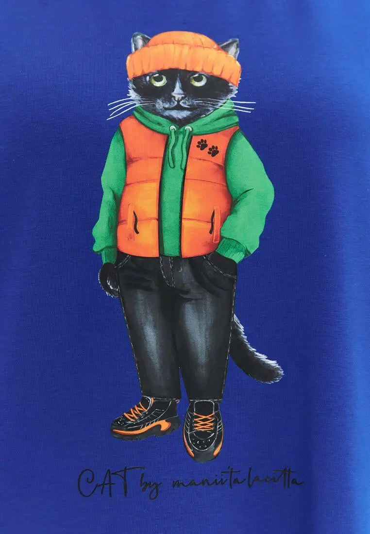 Blue t-shirt hoodie cat - Funny Cat T-shirt | For Cat Lovers | CAT by maniita lacitta
