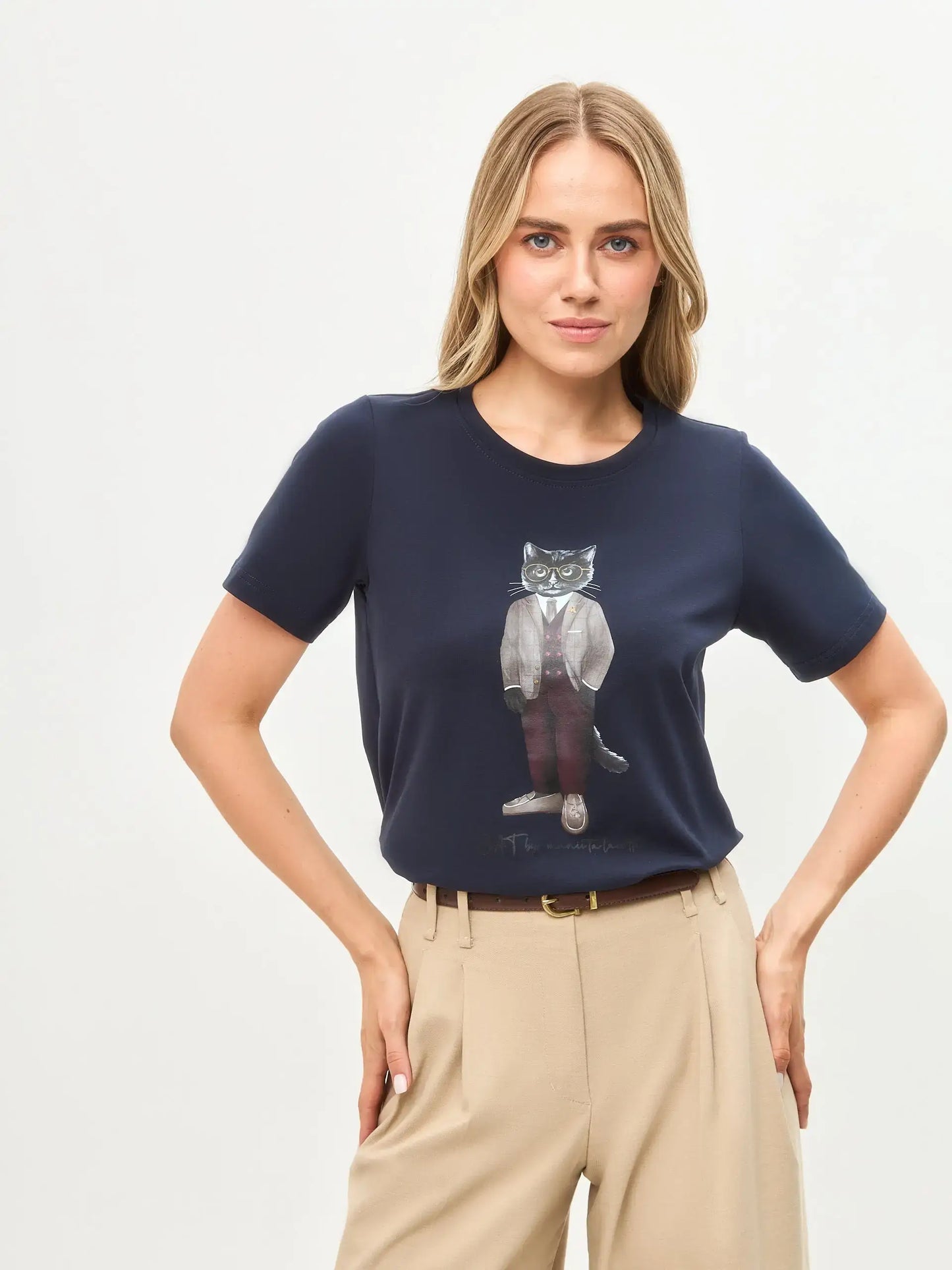 Blue t-shirt professor cat - Funny Cat T-shirt | For Cat Lovers | CAT by maniita lacitta