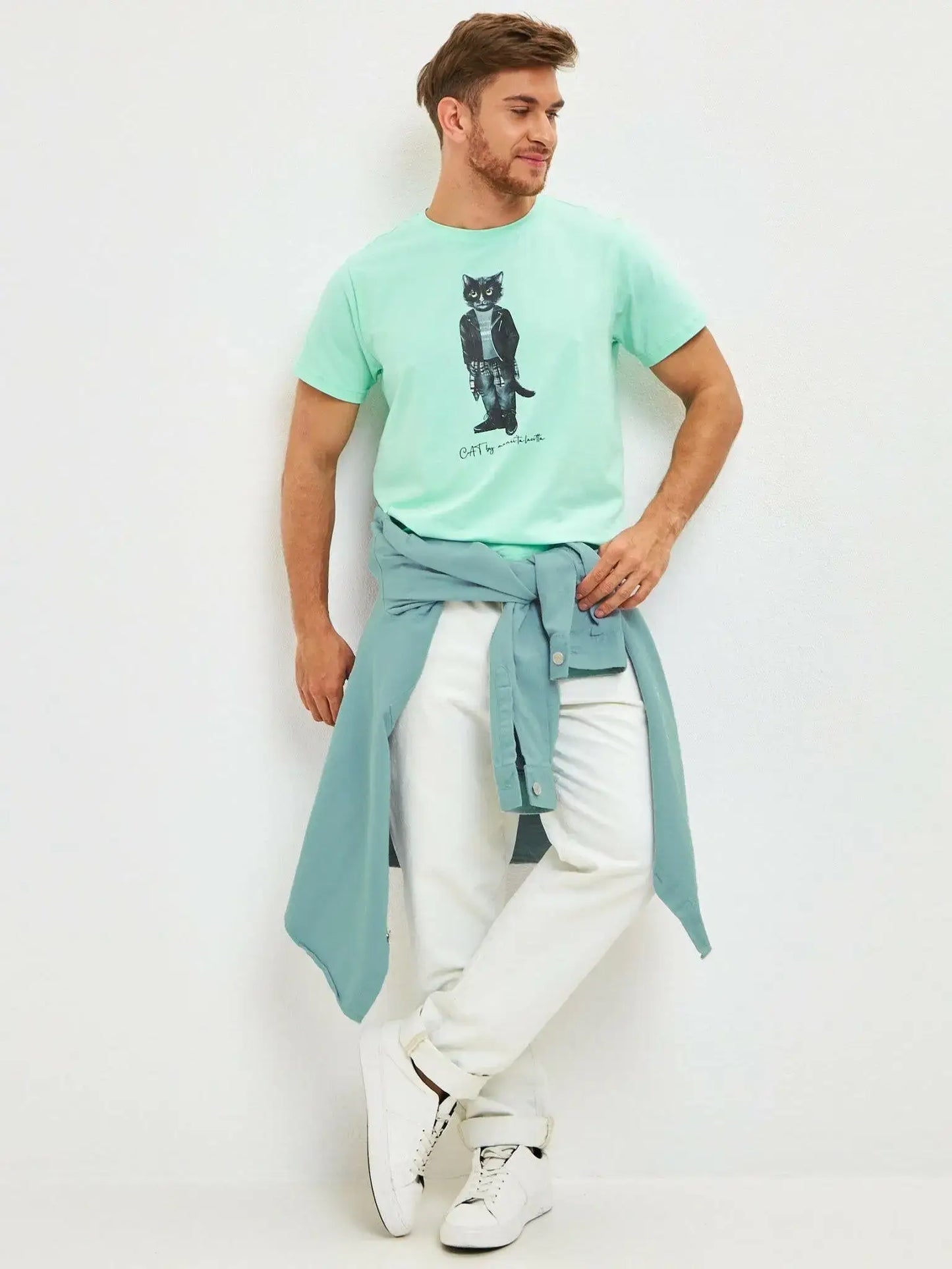 Blue t-shirt rocker cat - Funny Cat T-shirt | For Cat Lovers | CAT by maniita lacitta