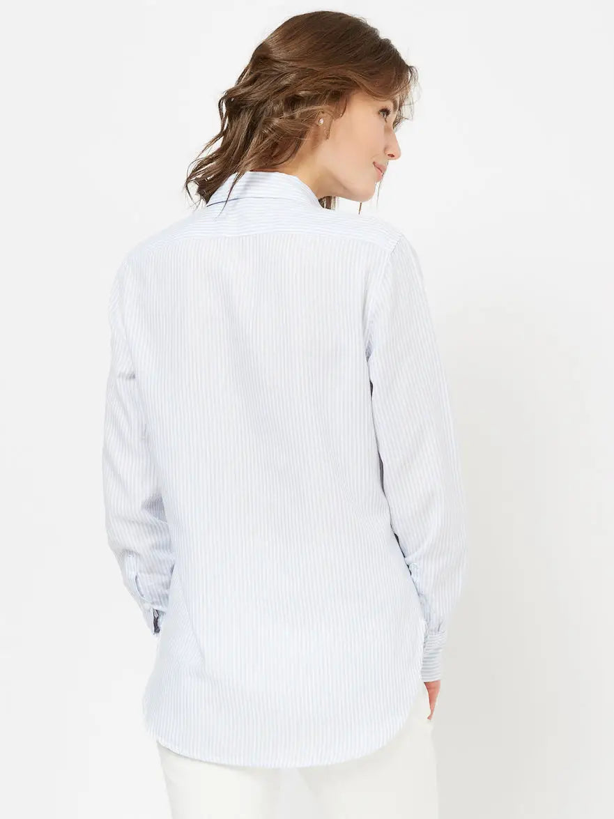 Blue women’s shirt cat - Funny Cat Shirt & Striped shirt | For Cat Lovers | CAT by maniita