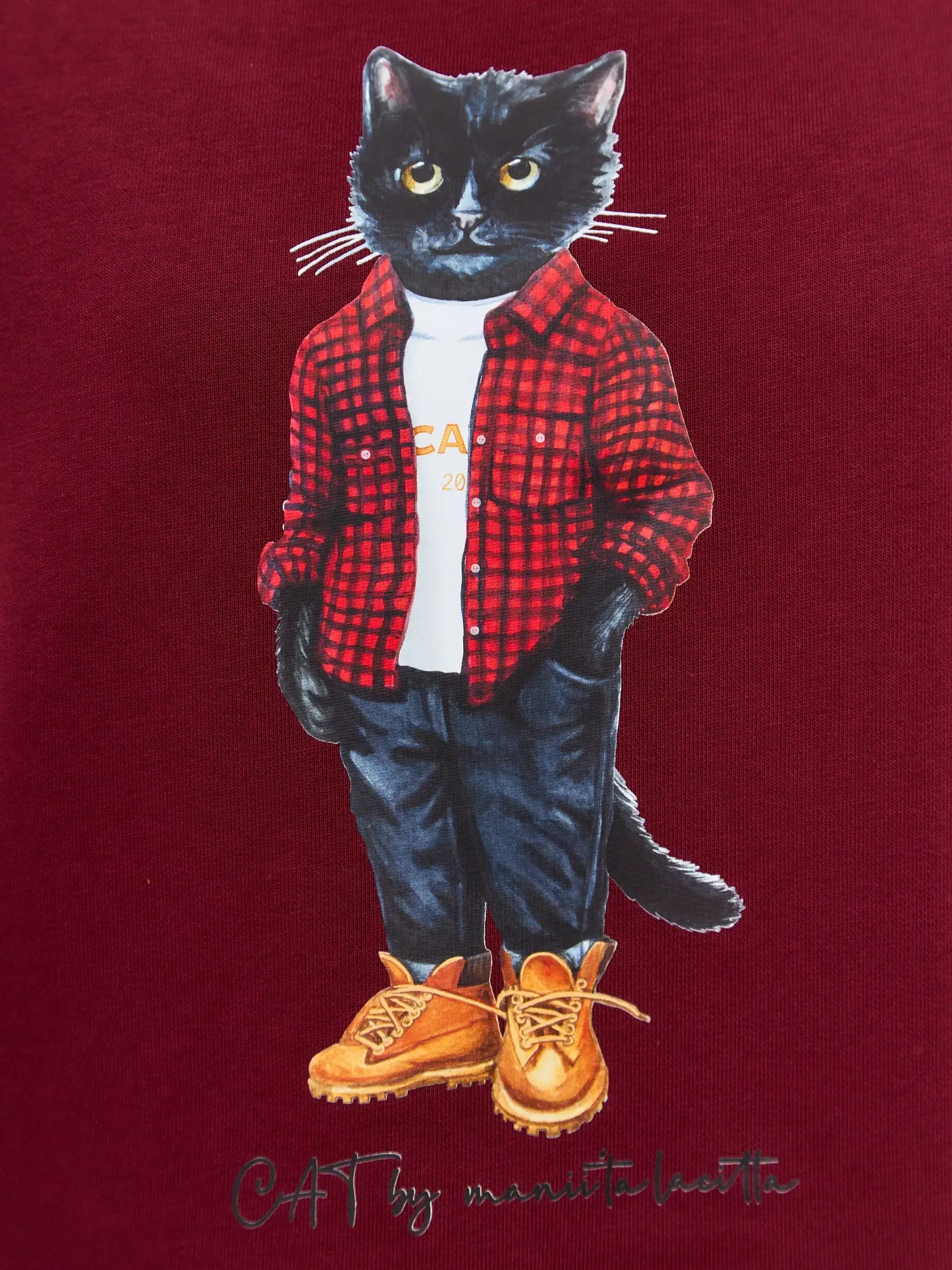 Burgundy sweatshirt country cat - Funny Cat Hoodie & sweatshirt | For Cat Lovers | CAT by maniita