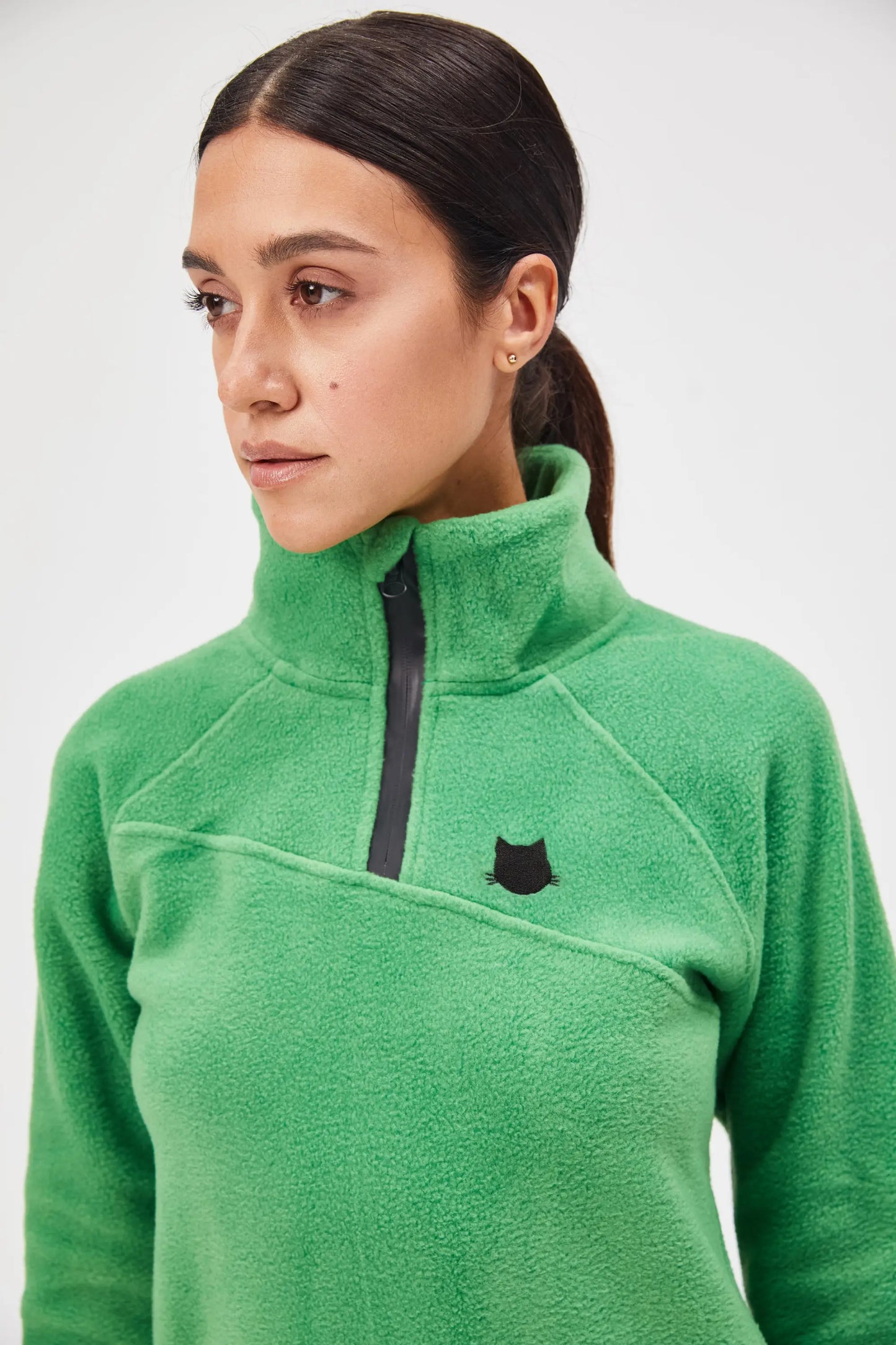 Green fleece dress - Funny Cat Fleece (recycled) | For Cat Lovers | CAT by maniita lacitta