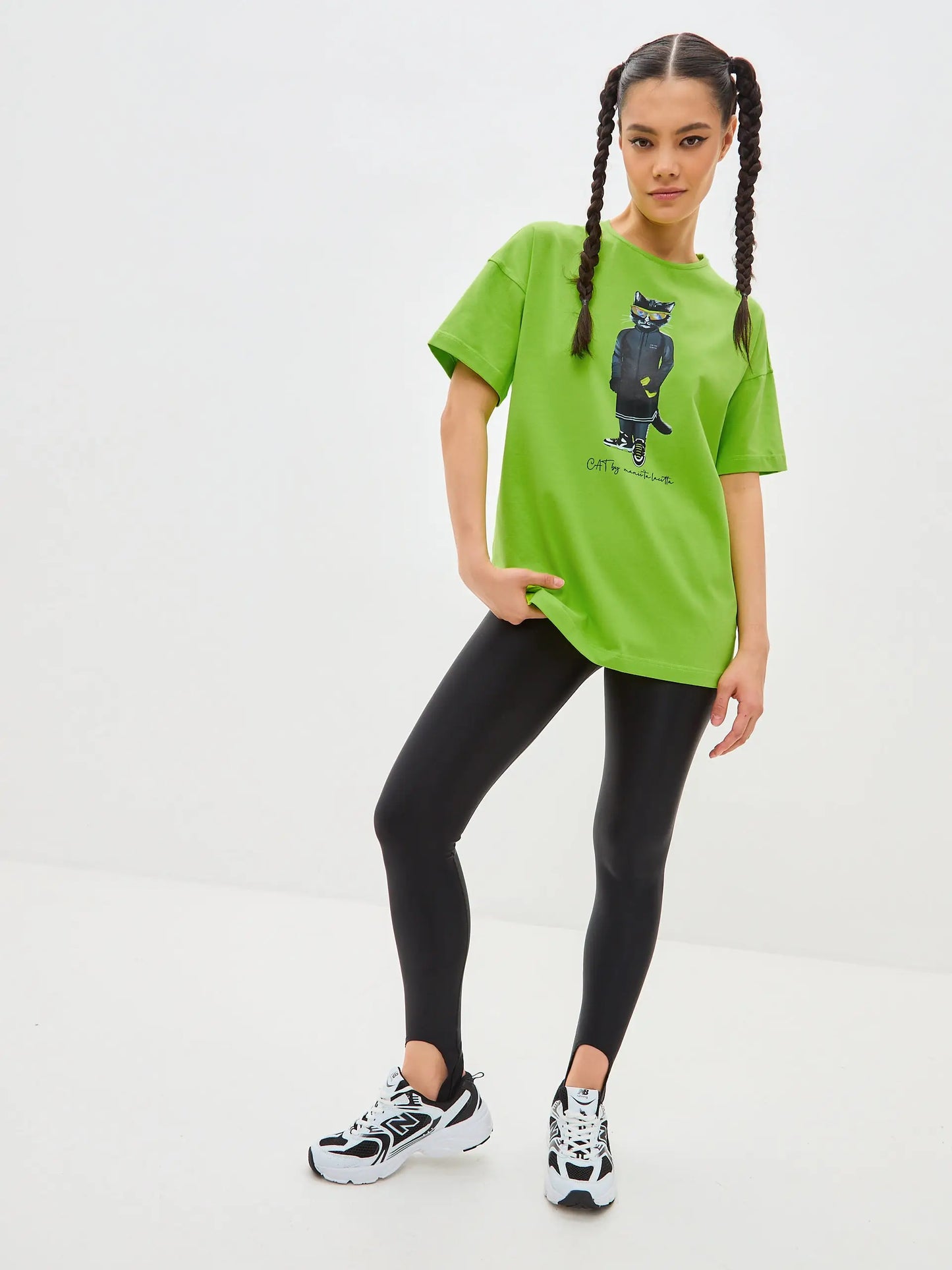 Green printed t-shirt sport cat - Funny Cat T-shirt | For Cat Lovers | CAT by maniita lacitta