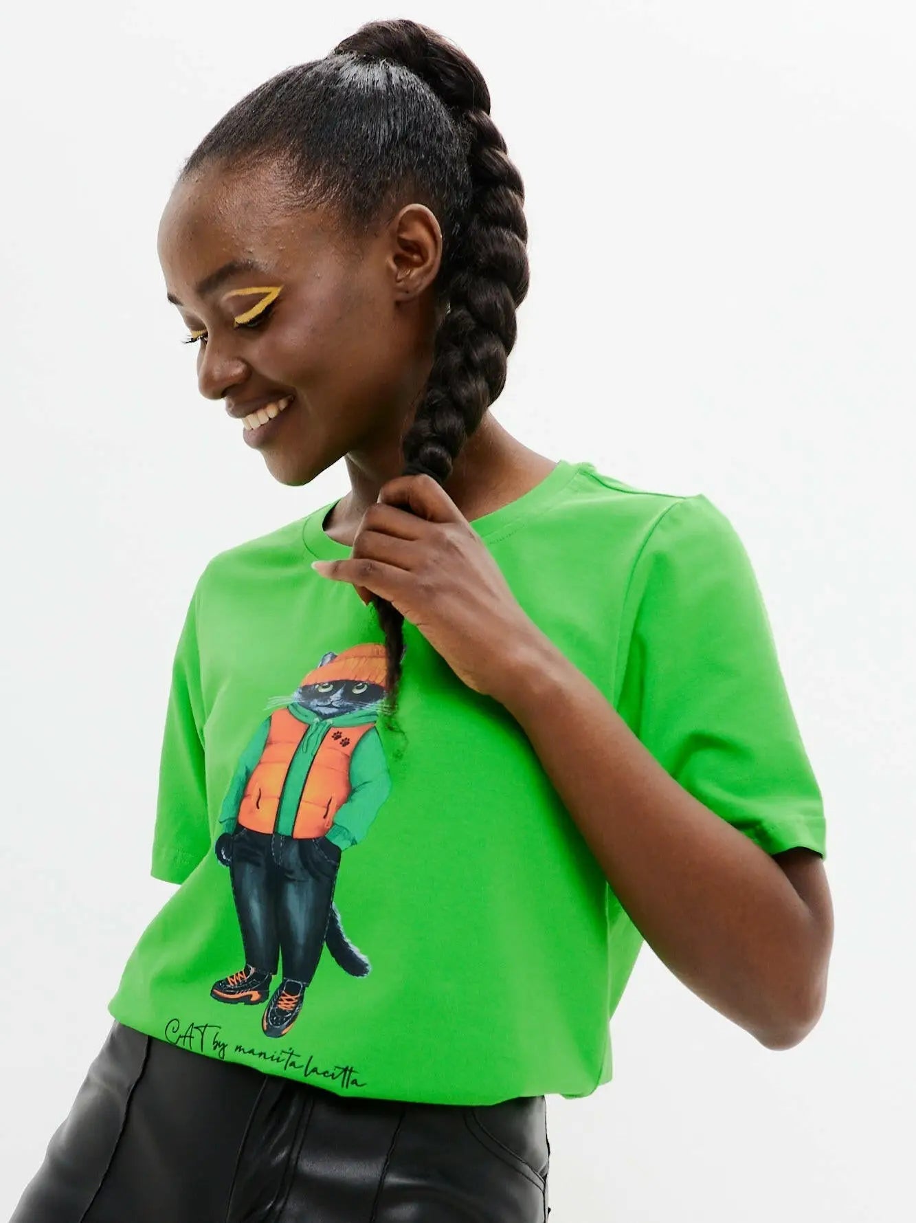Green t-shirt hoodie cat - Funny Cat T-shirt | For Cat Lovers | CAT by maniita lacitta