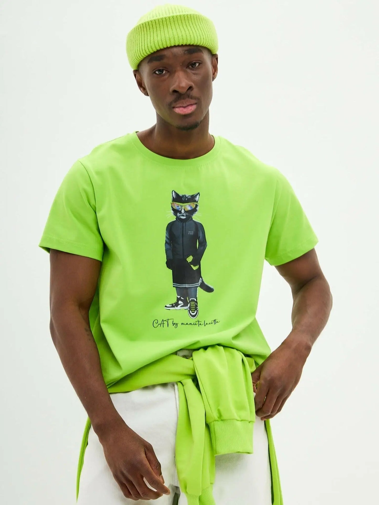 Green t-shirt sport cat - Funny Cat T-shirt | For Cat Lovers | CAT by maniita lacitta