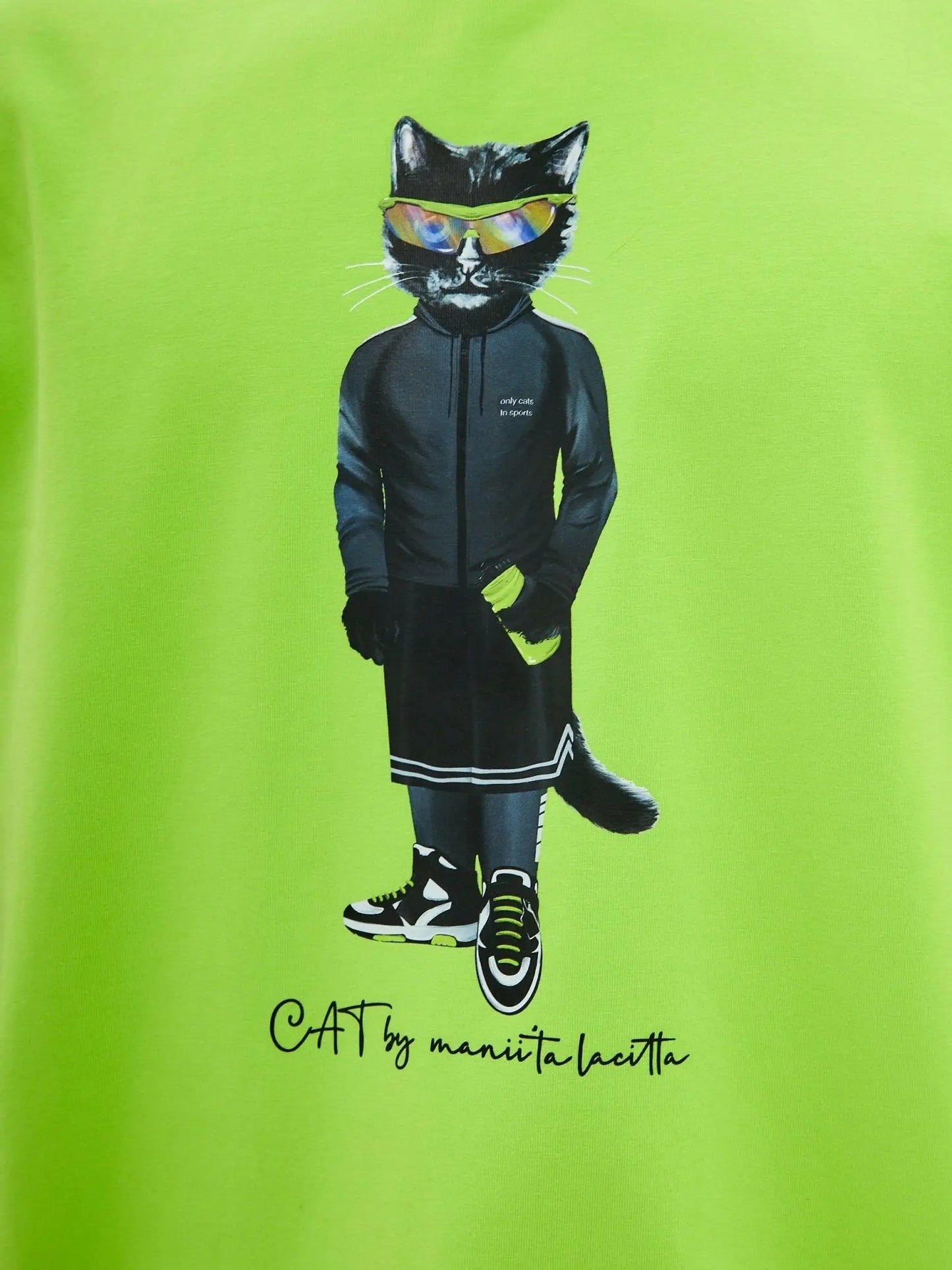 Green t-shirt sport cat - Funny Cat T-shirt | For Cat Lovers | CAT by maniita lacitta