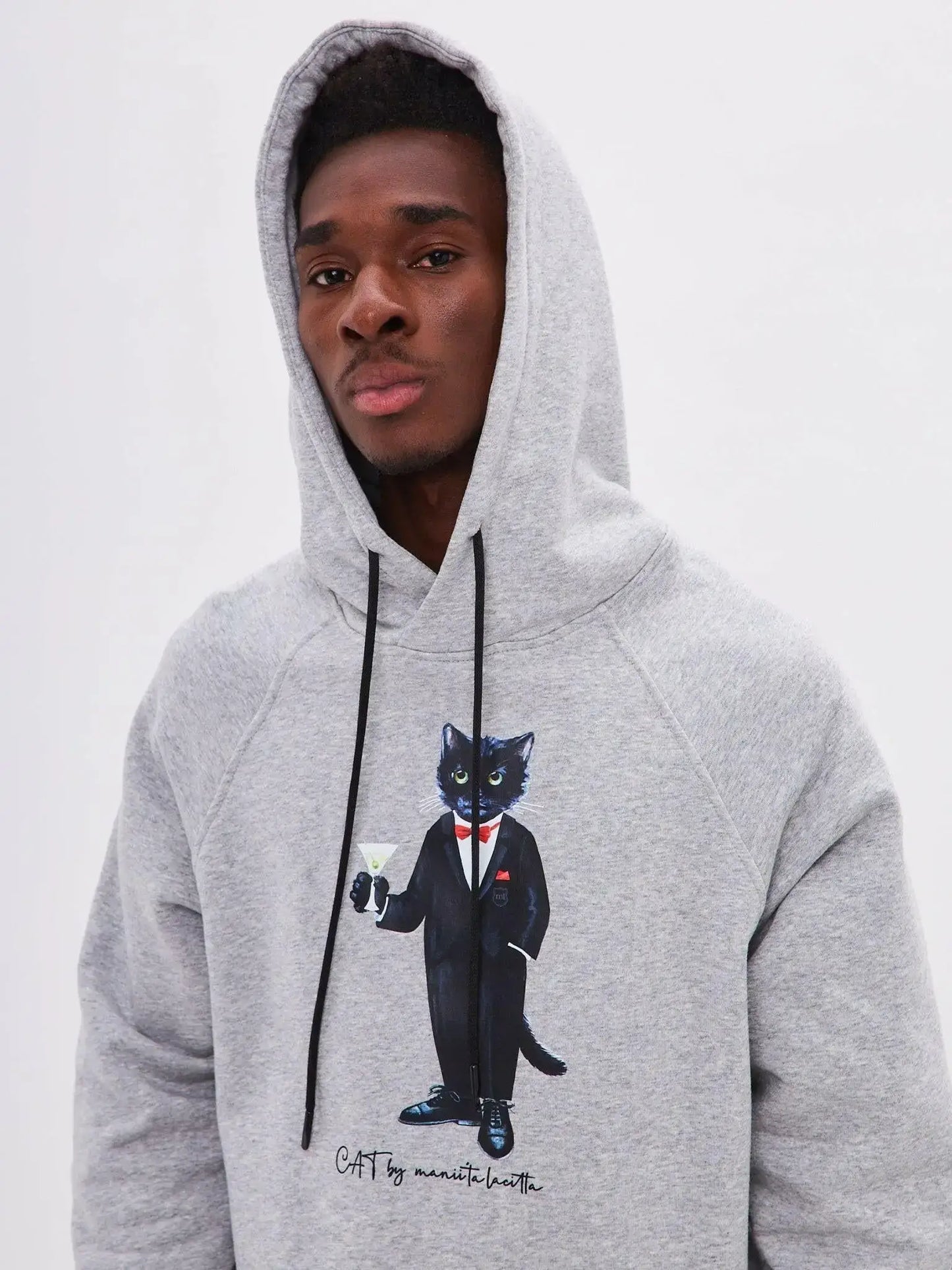 Grey hoodie dandy cat - Funny Cat Hoodie & sweatshirt | For Cat Lovers | CAT by maniita