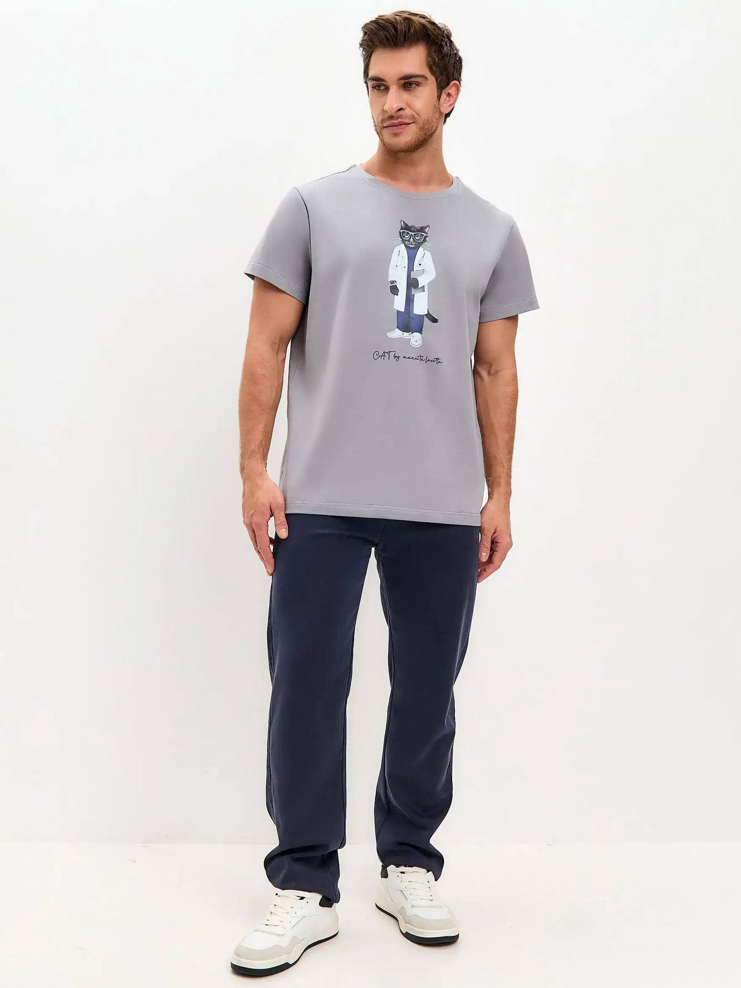 Grey t-shirt doctor cat - Funny Cat T-shirt | For Cat Lovers | CAT by maniita lacitta