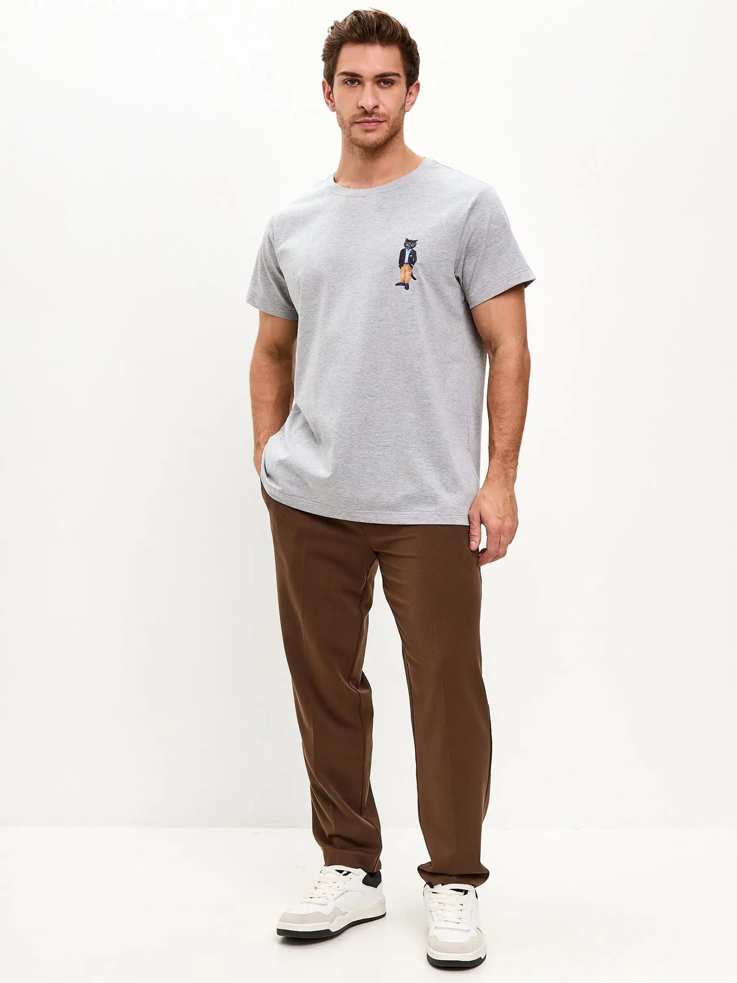 Grey Printed T-shirt REGATTA CAT - T-shirt