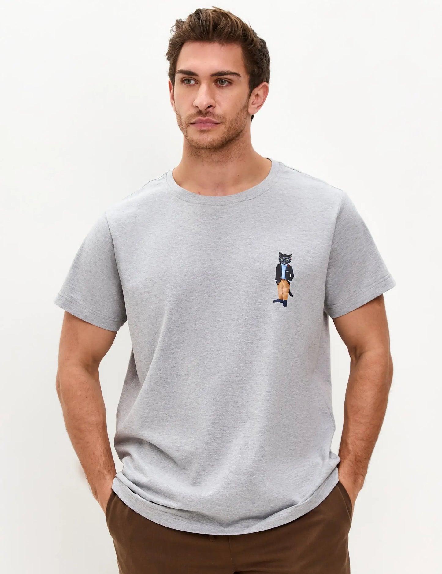 Grey Printed T-shirt REGATTA CAT - T-shirt