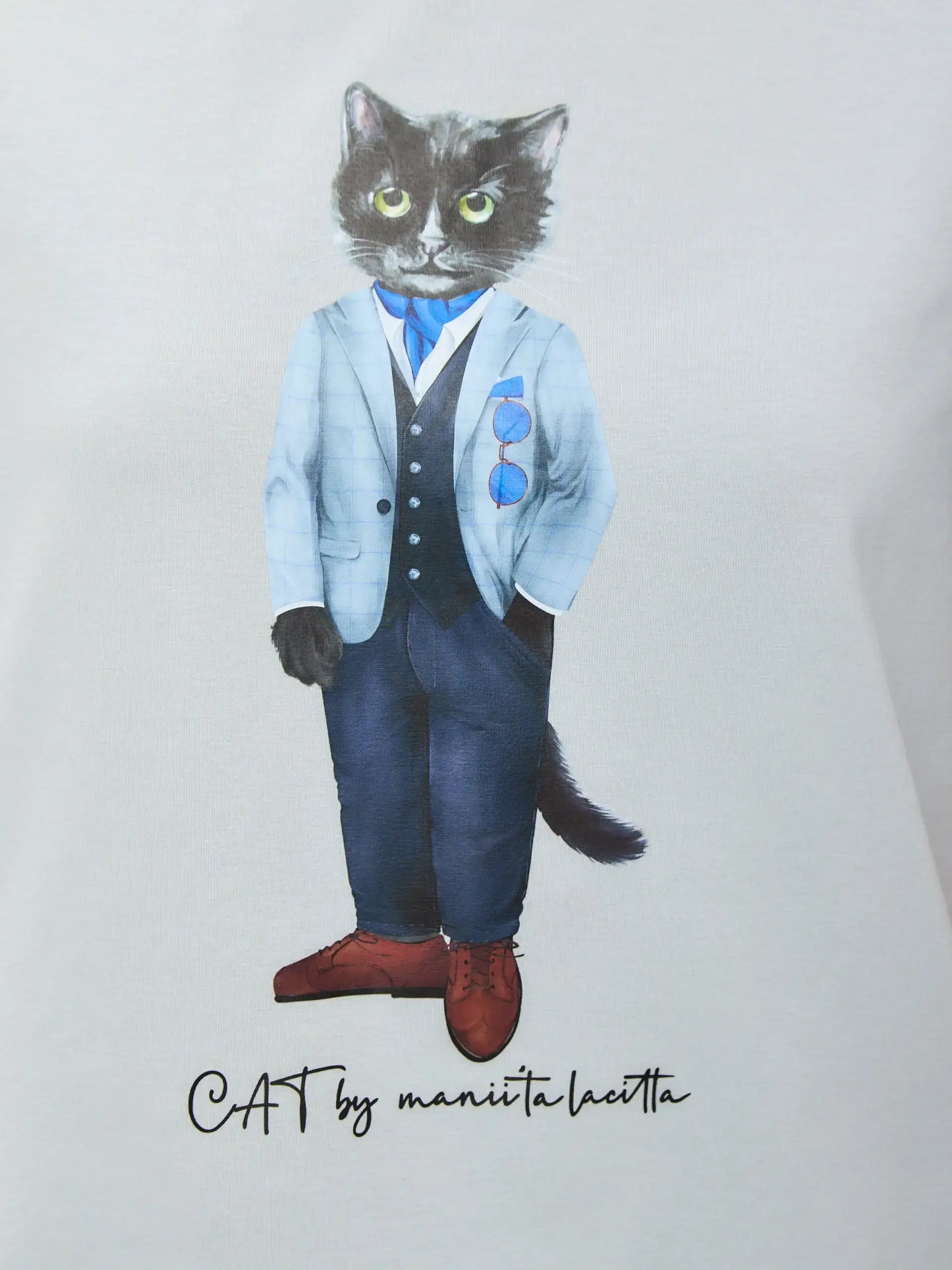 Grey Printed T-shirt SUIT CAT - T-shirt