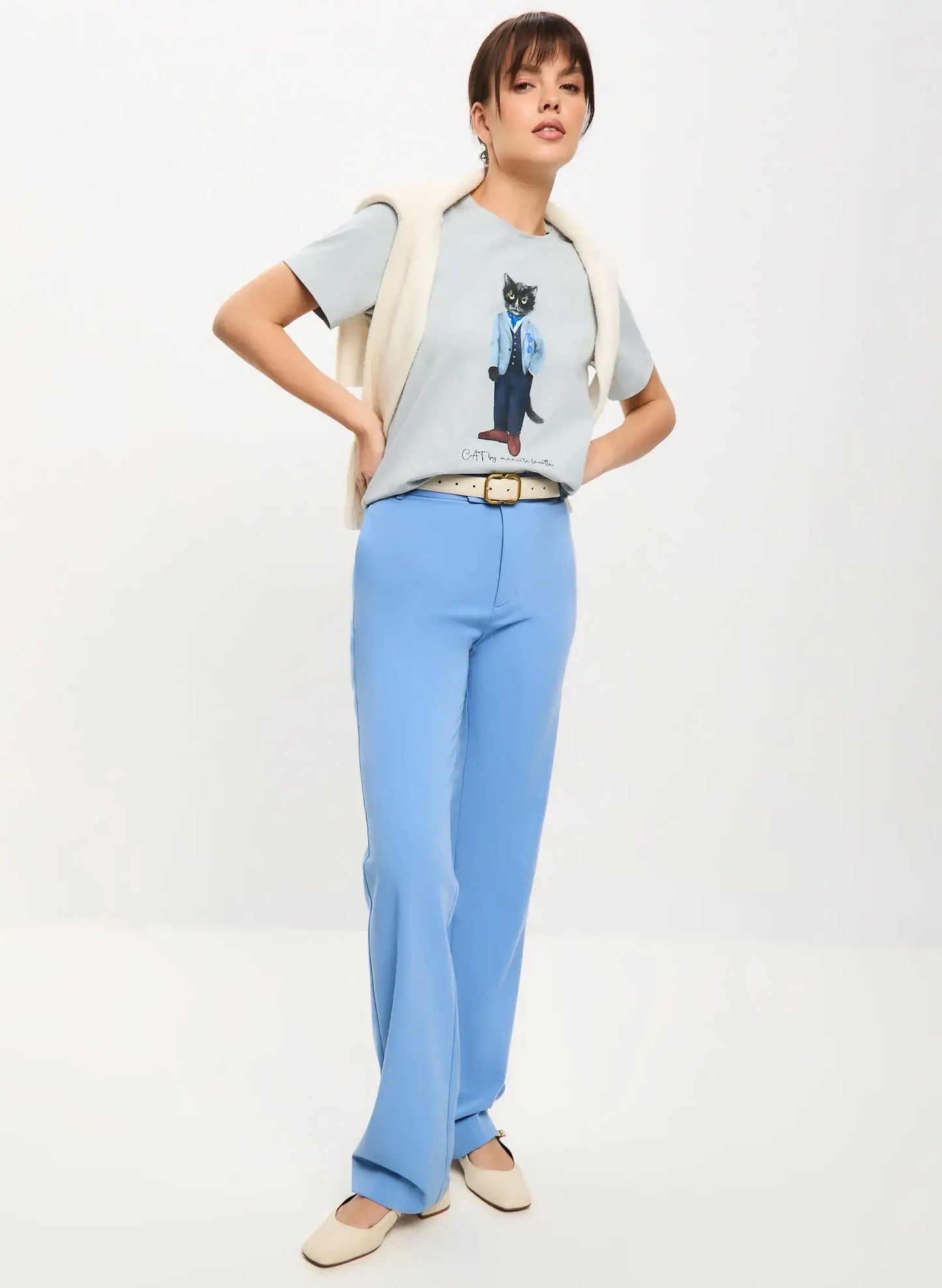 Grey Printed T-shirt SUIT CAT - T-shirt
