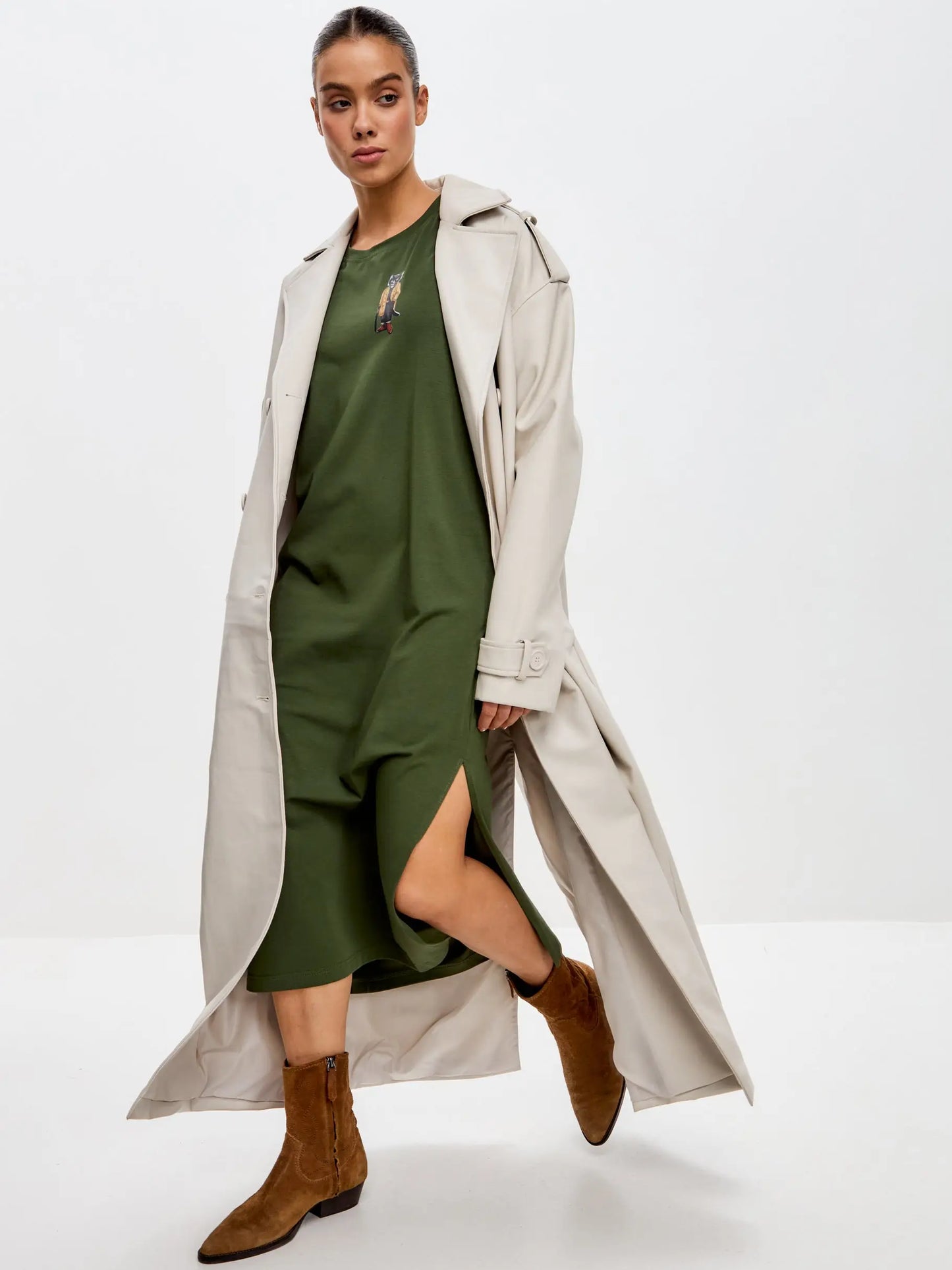 Olive dress trench coat cat - Funny Cat Dress | For Cat Lovers | CAT by maniita lacitta