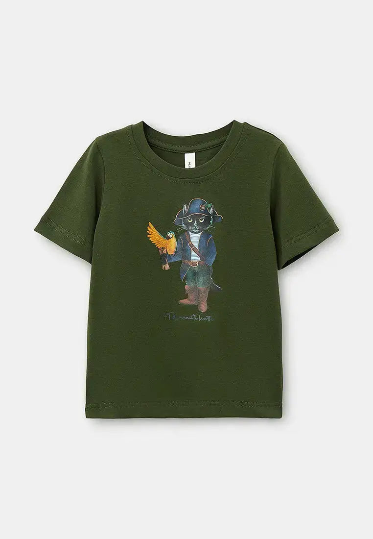 Olive t-shirt pirat cat - Funny Cat T-shirt | For Cat Lovers | CAT by maniita lacitta