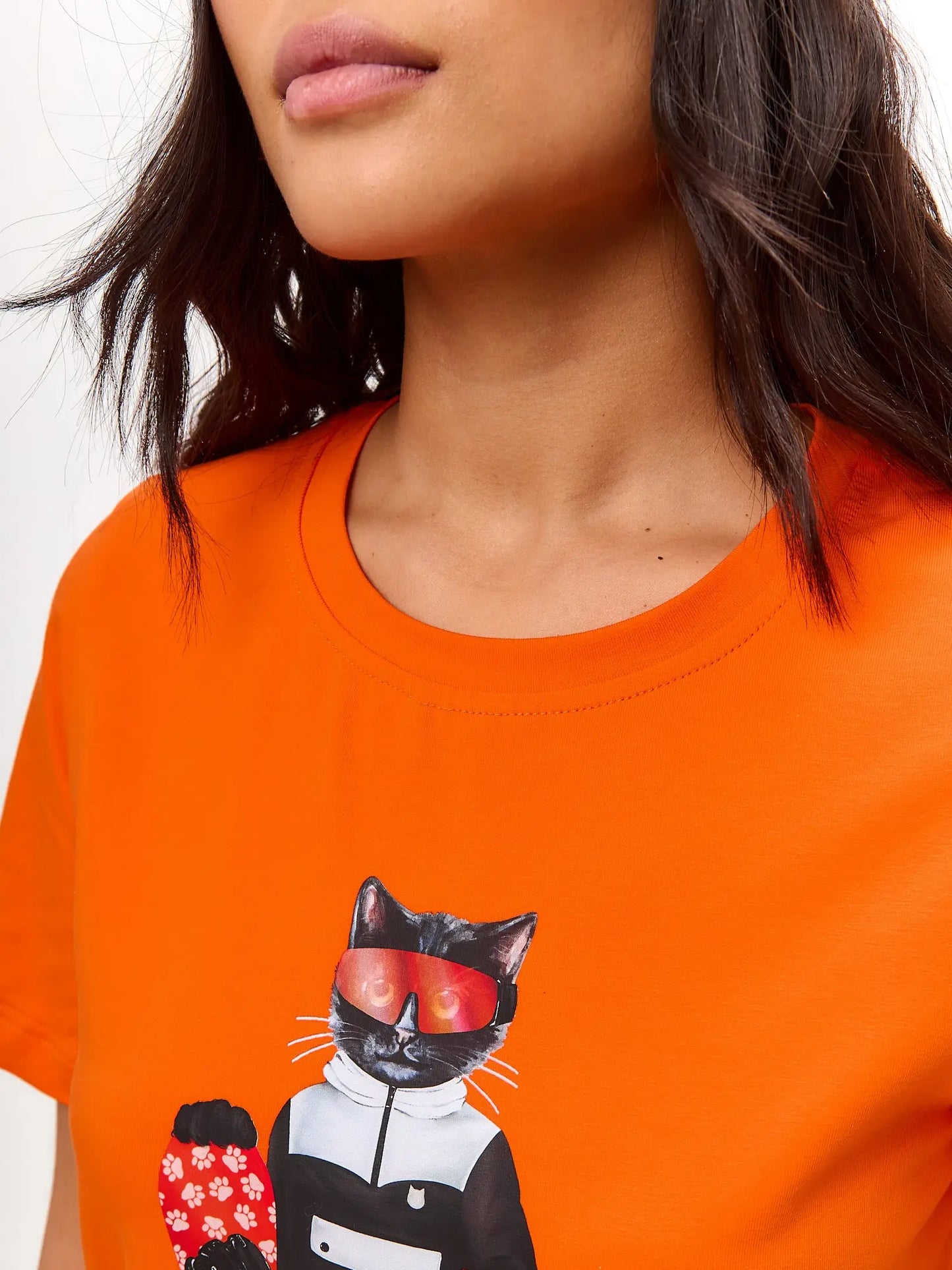 Orange t-shirt snowboard cat - Funny Cat T-shirt | For Cat Lovers | CAT by maniita lacitta